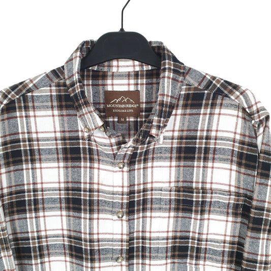 Mountain Ridge Shacket Overshirt Long Sleeve Regular Fit Check Shirt White