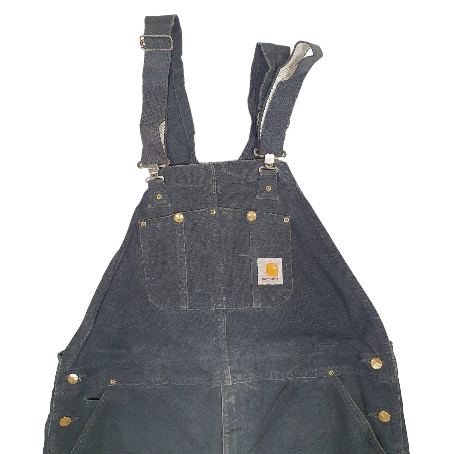 Mens Khaki Carhartt R01 BLK Double Knee Dungaree Trousers