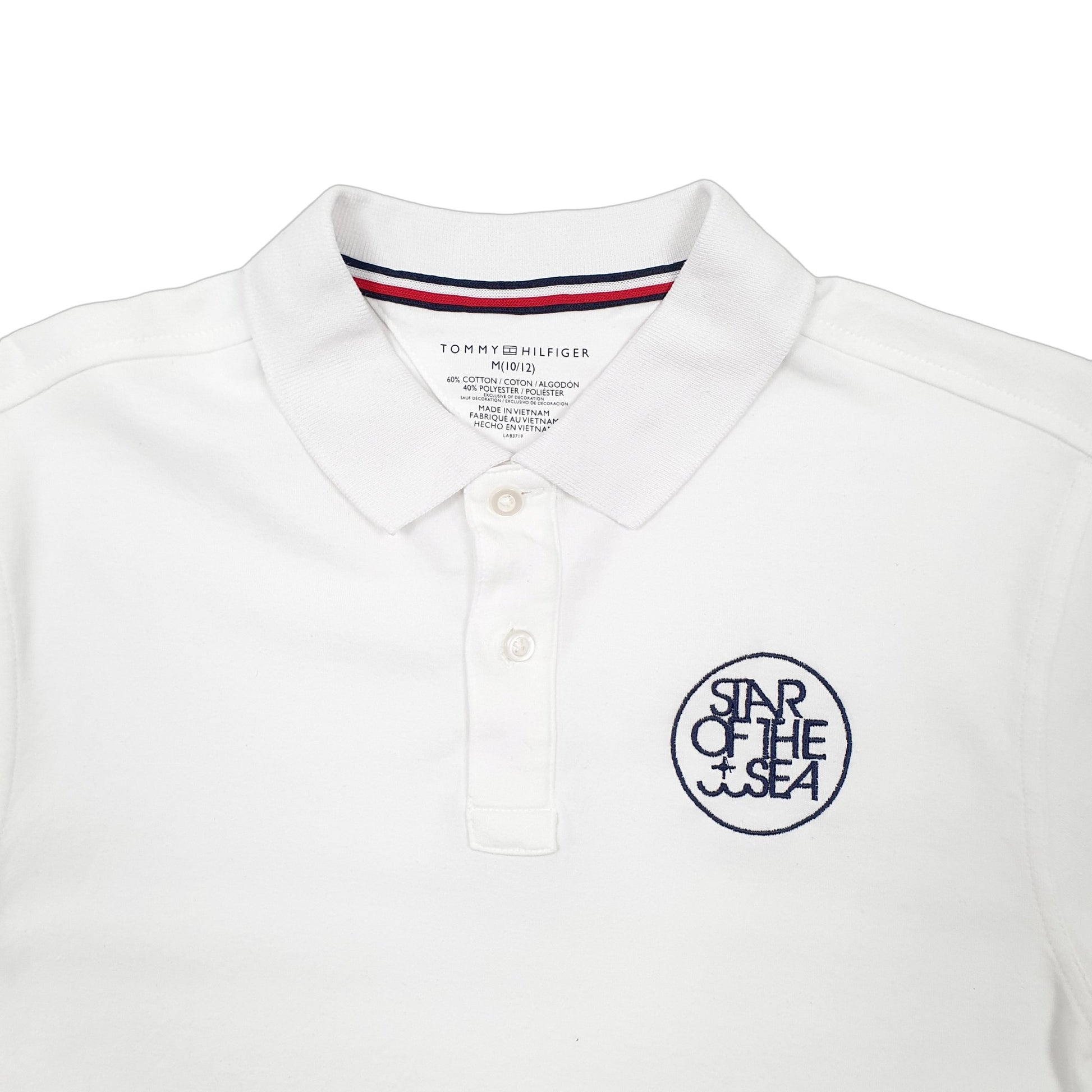 Womens White Tommy Hilfiger Yachting Sailing Short Sleeve Polo Shirt