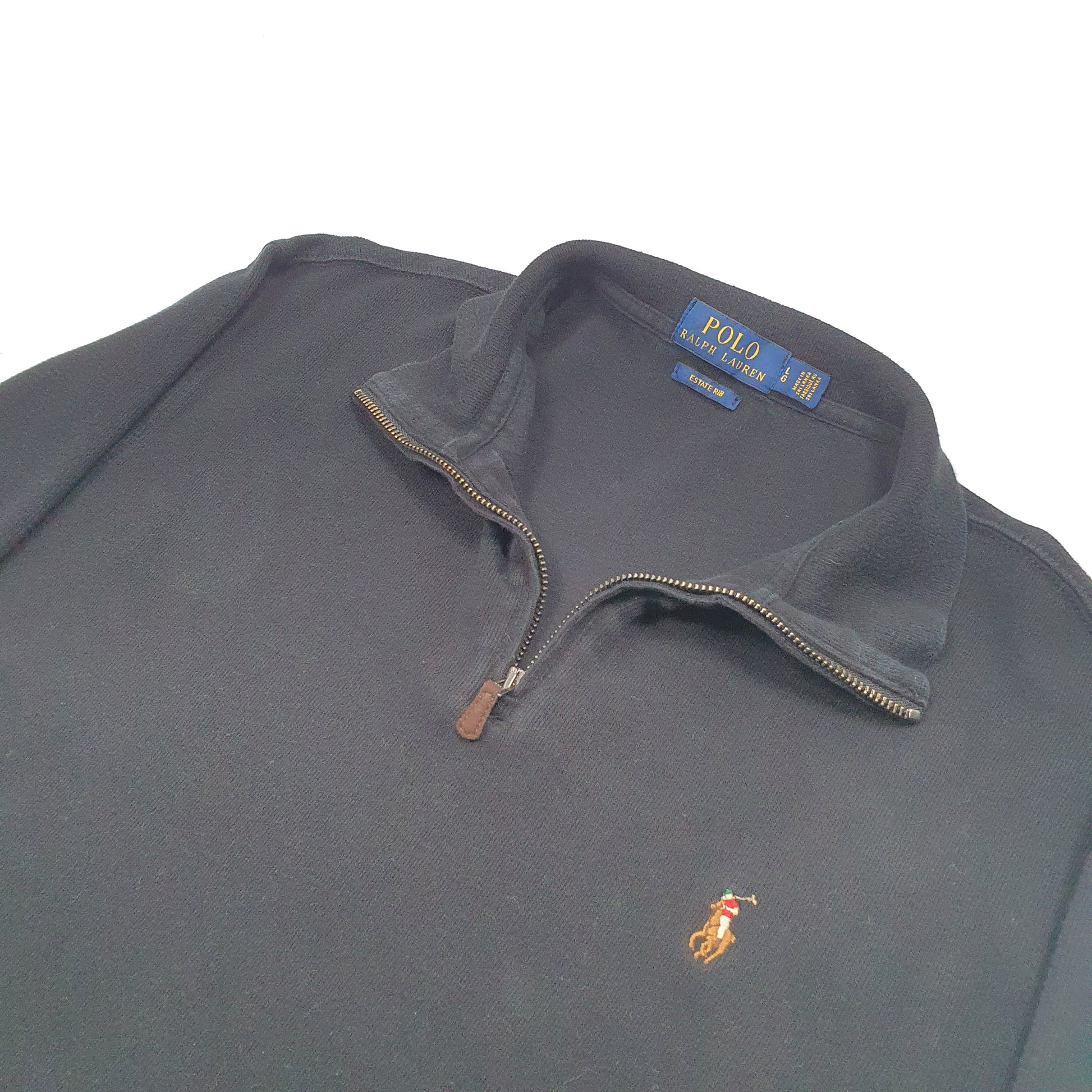 Polo Ralph Lauren Estate Rib Quarter Zip L Black