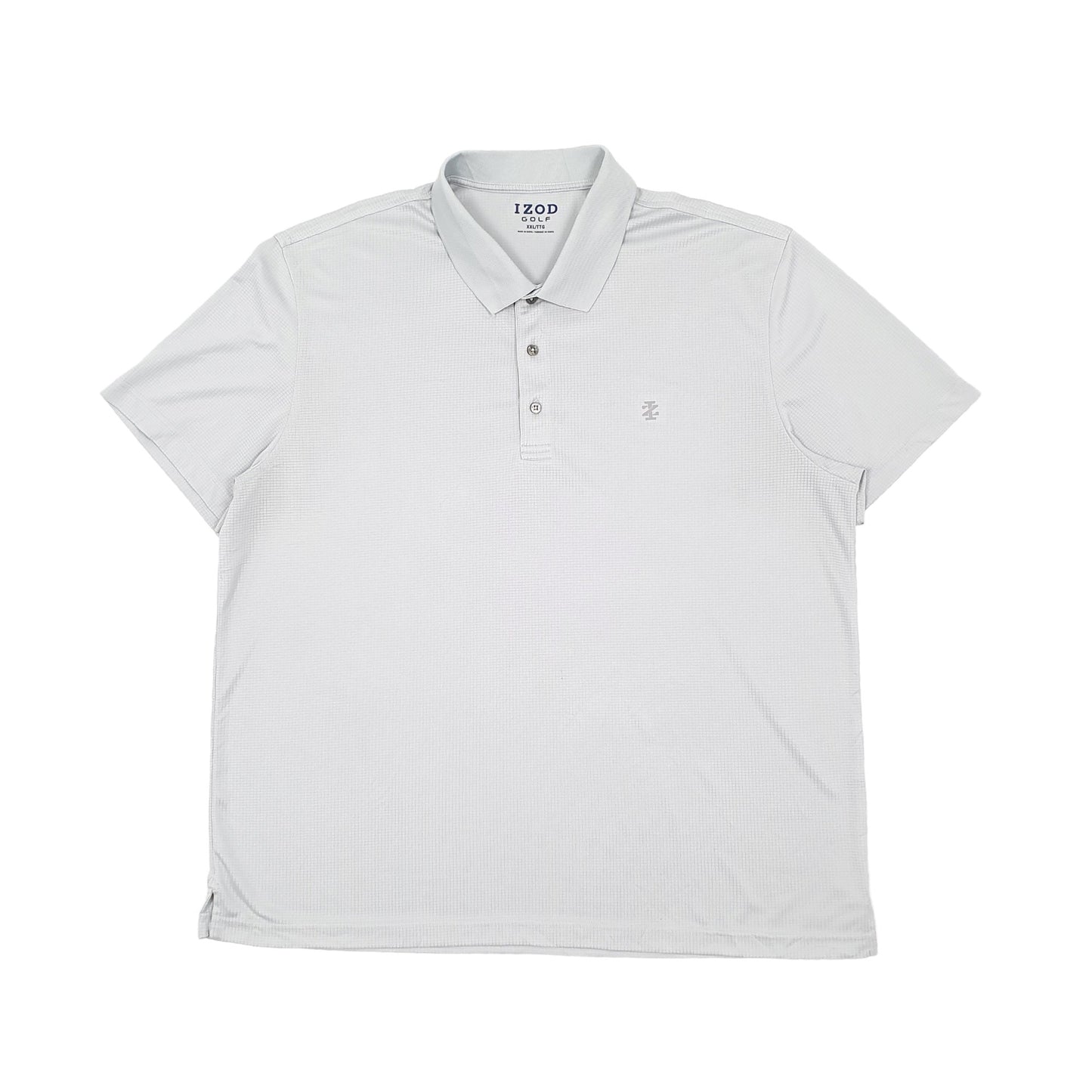 Izod Lacoste Golf Short Sleeve Polyester Polo Shirt Grey