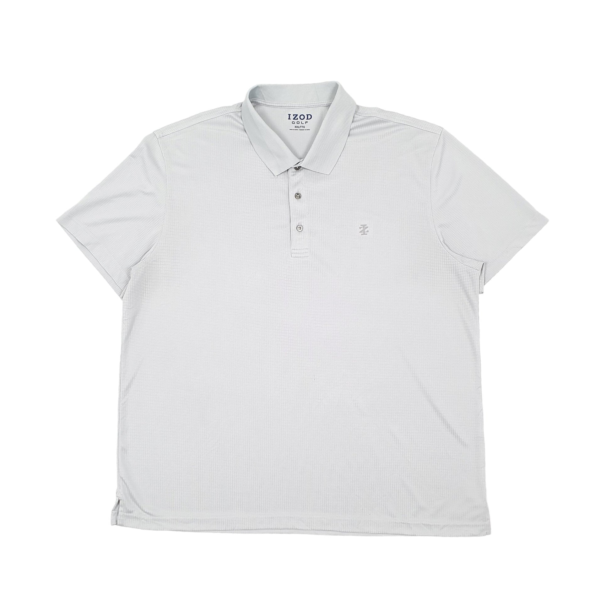 Izod Lacoste Golf Short Sleeve Polyester Polo Shirt Grey