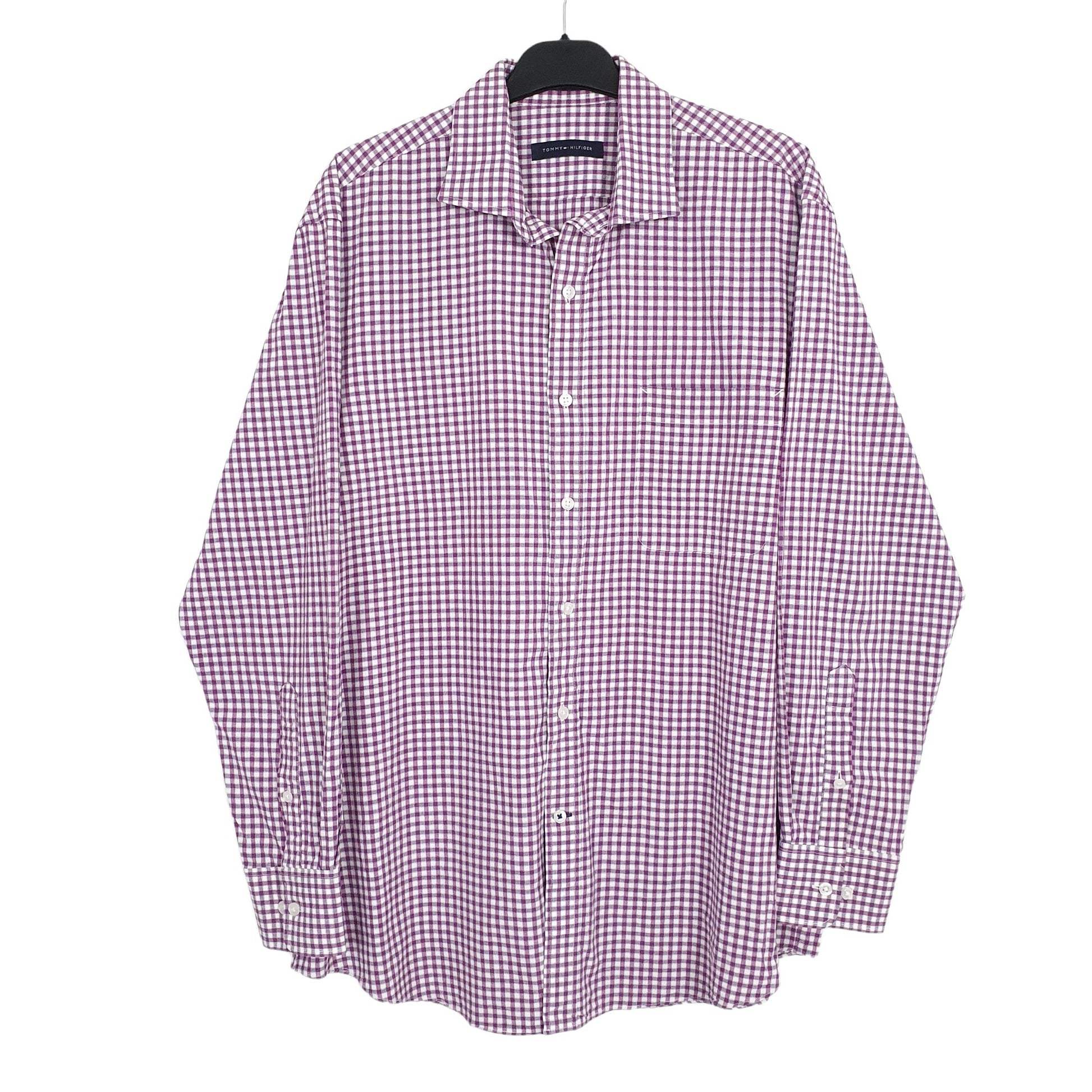 Tommy Hilfiger Long Sleeve Regular Fit Check Shirt Purple