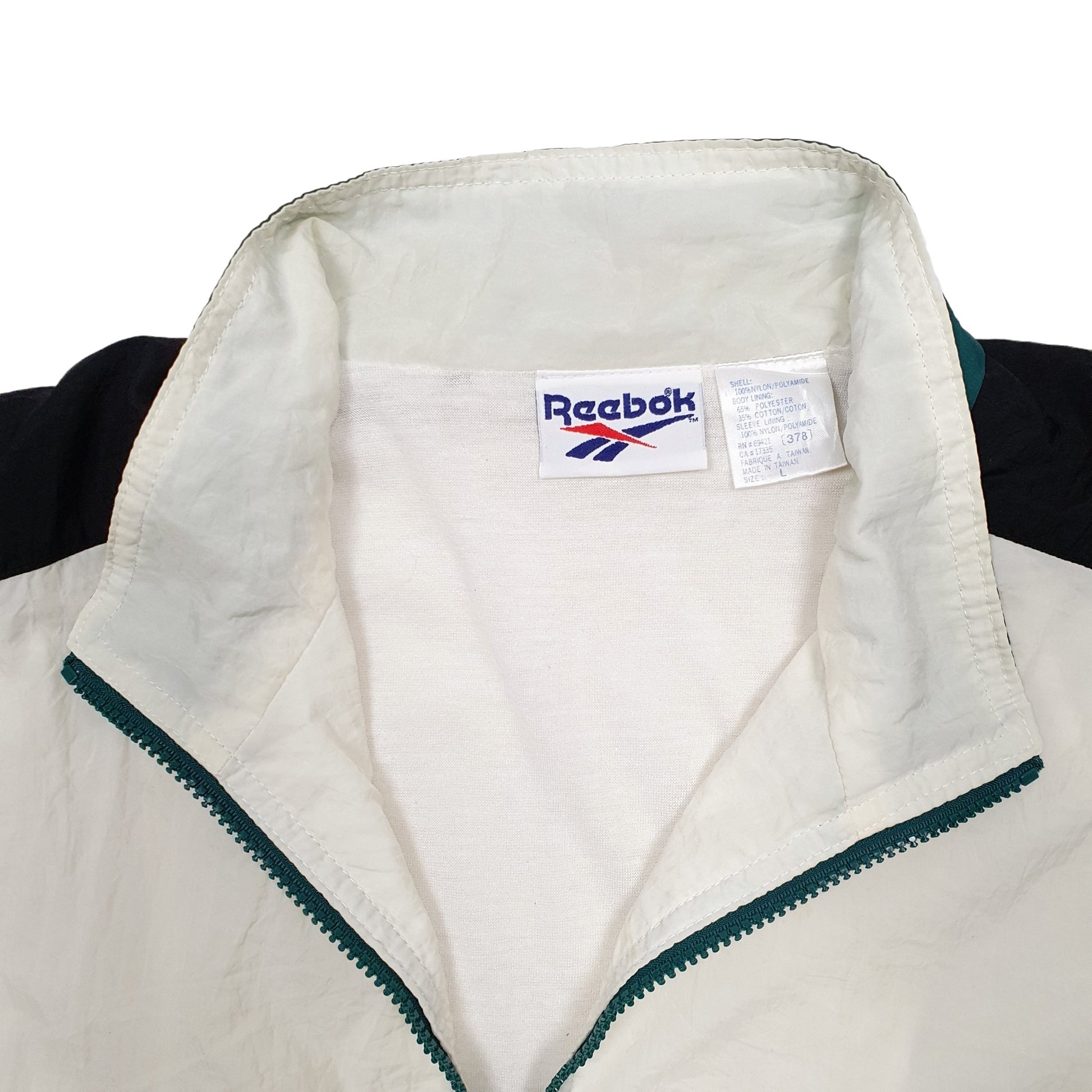 Mens Green Reebok Track Top Windbreaker Windbreaker Jumper