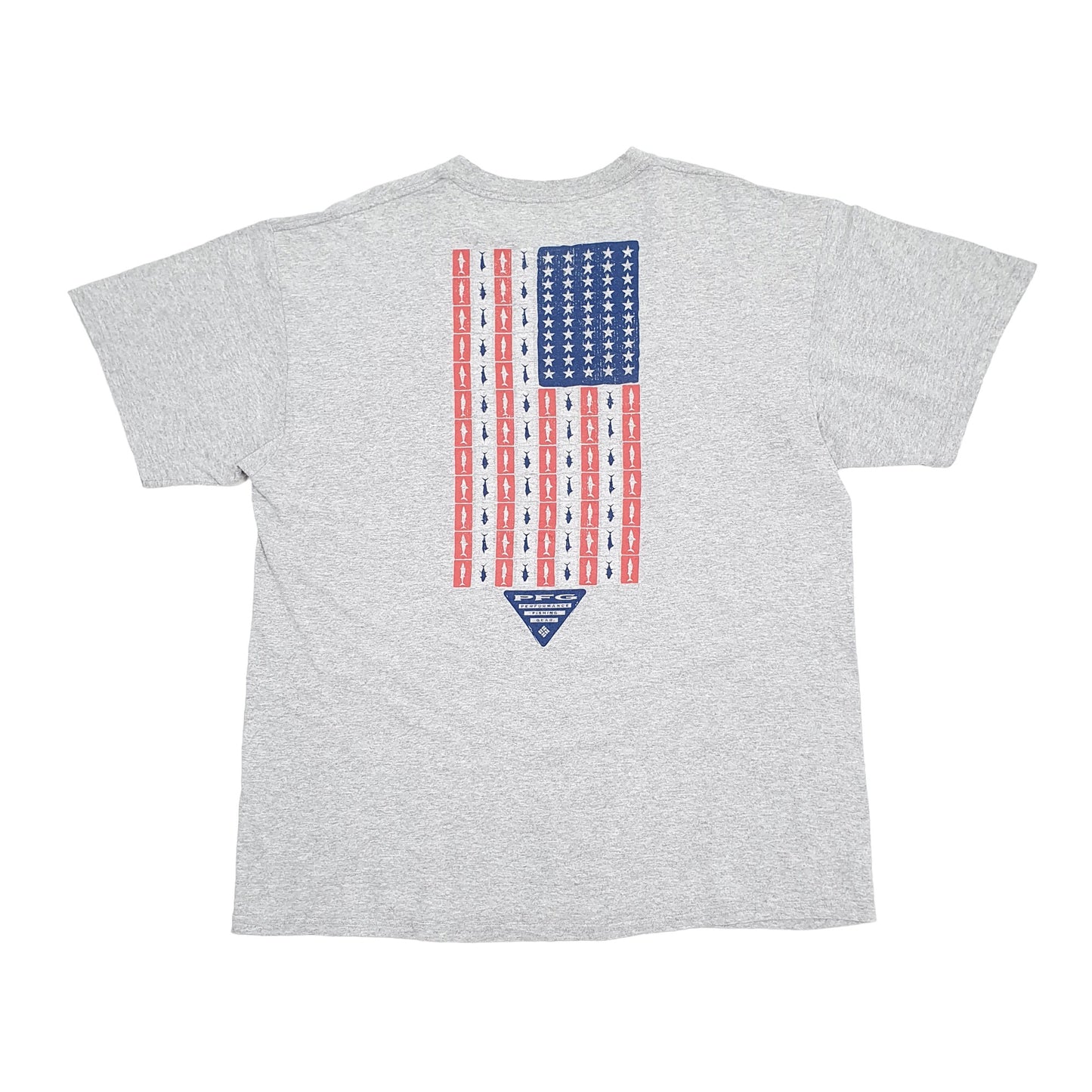 Mens Grey Columbia Sportswear PFG Performance Fishing Gear Short Sleeve T Shirt