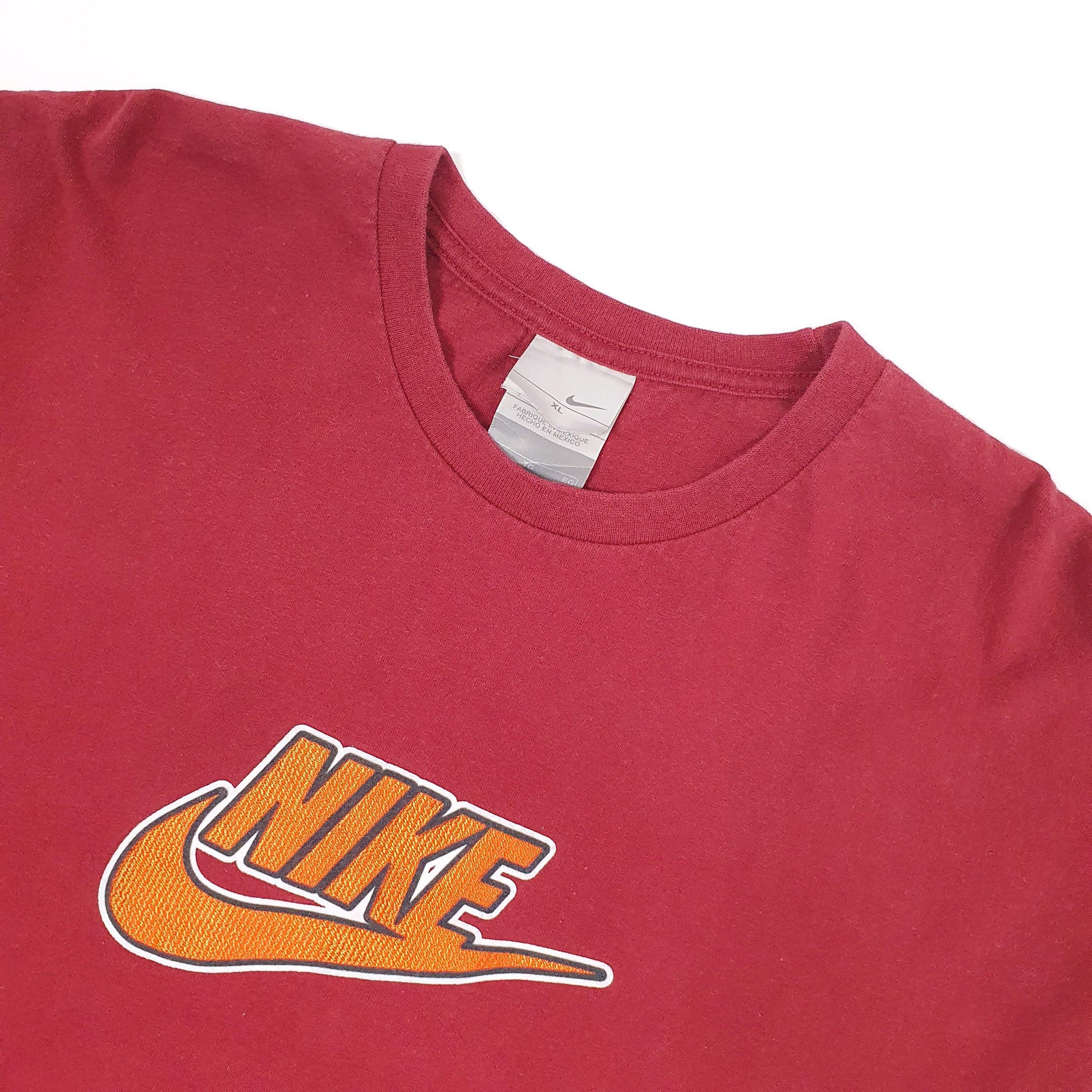 Nike Vintage 1990s Spellout Long Sleeve T Shirt Burgundy