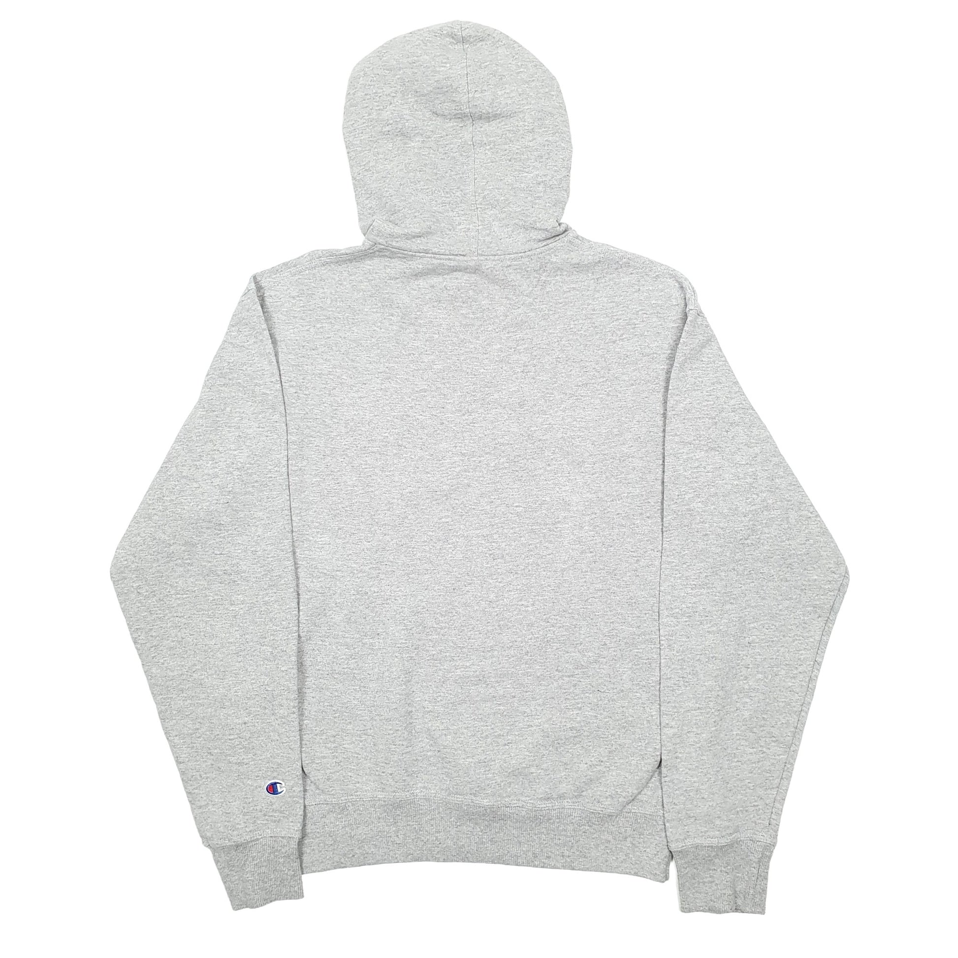 Mens Grey Champion Spellout Hoodie Jumper