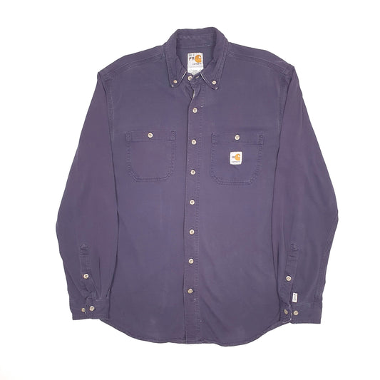 Mens Purple Carhartt Force FR Shacket Long Sleeve Shirt