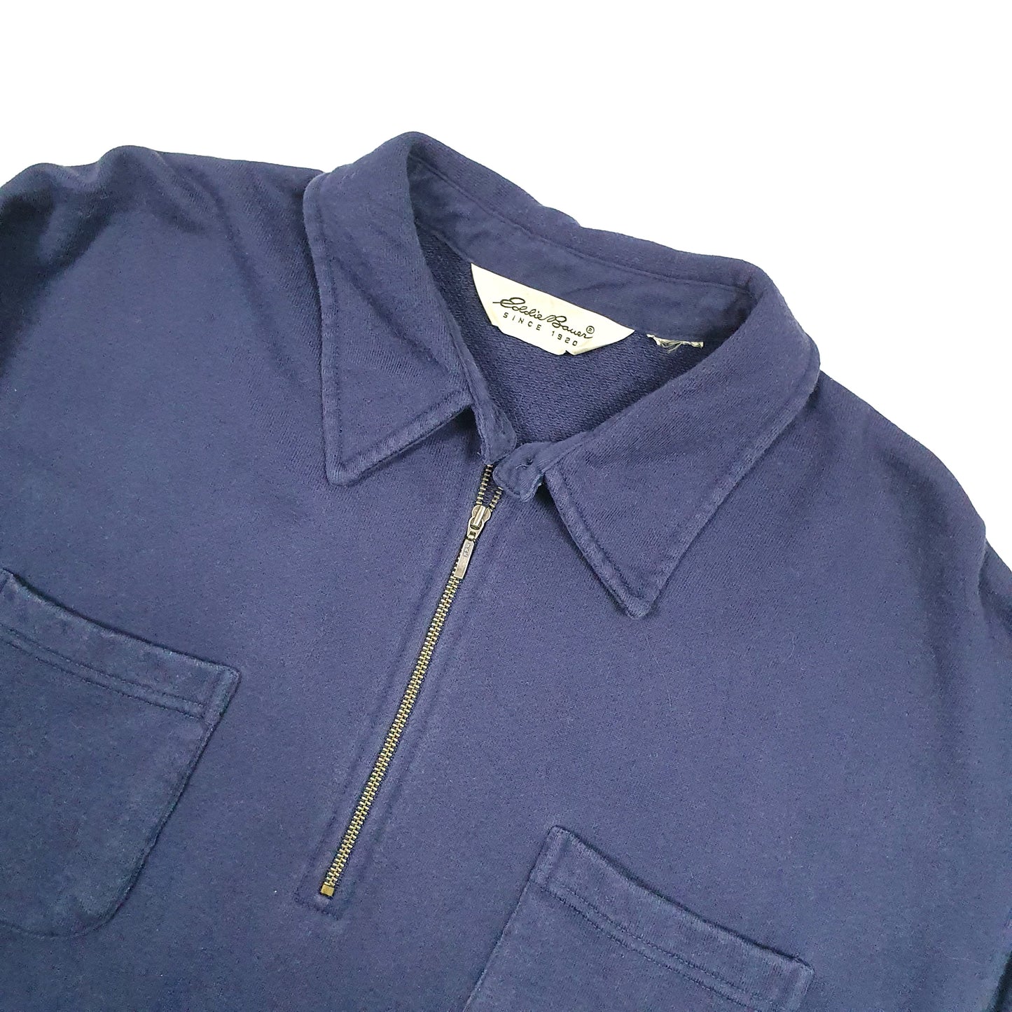 Eddie Bauer Longline Dress Quarter Zip L Navy