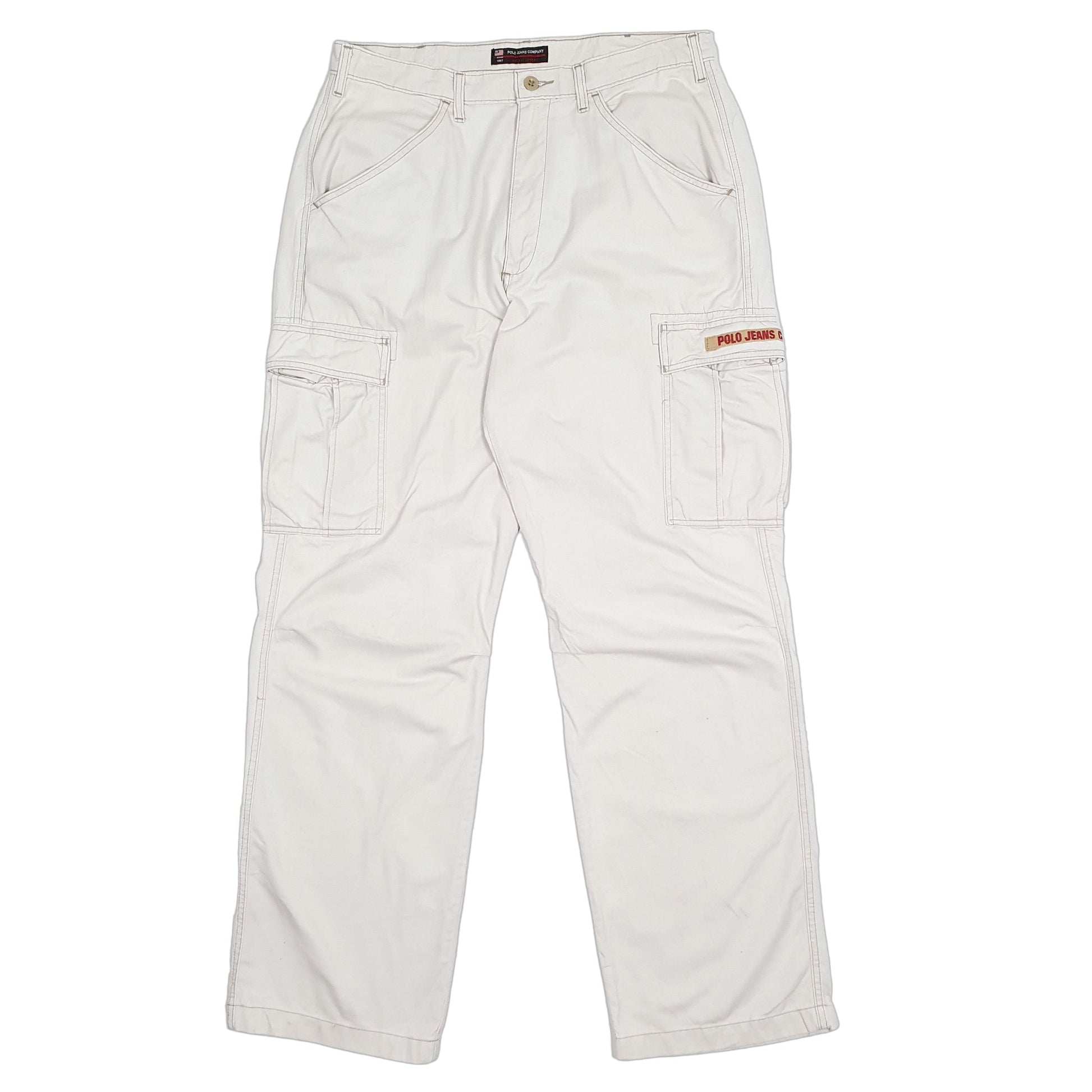 Mens Beige Polo Ralph Lauren Polo Jeans Freighter Combat Cargo Trousers