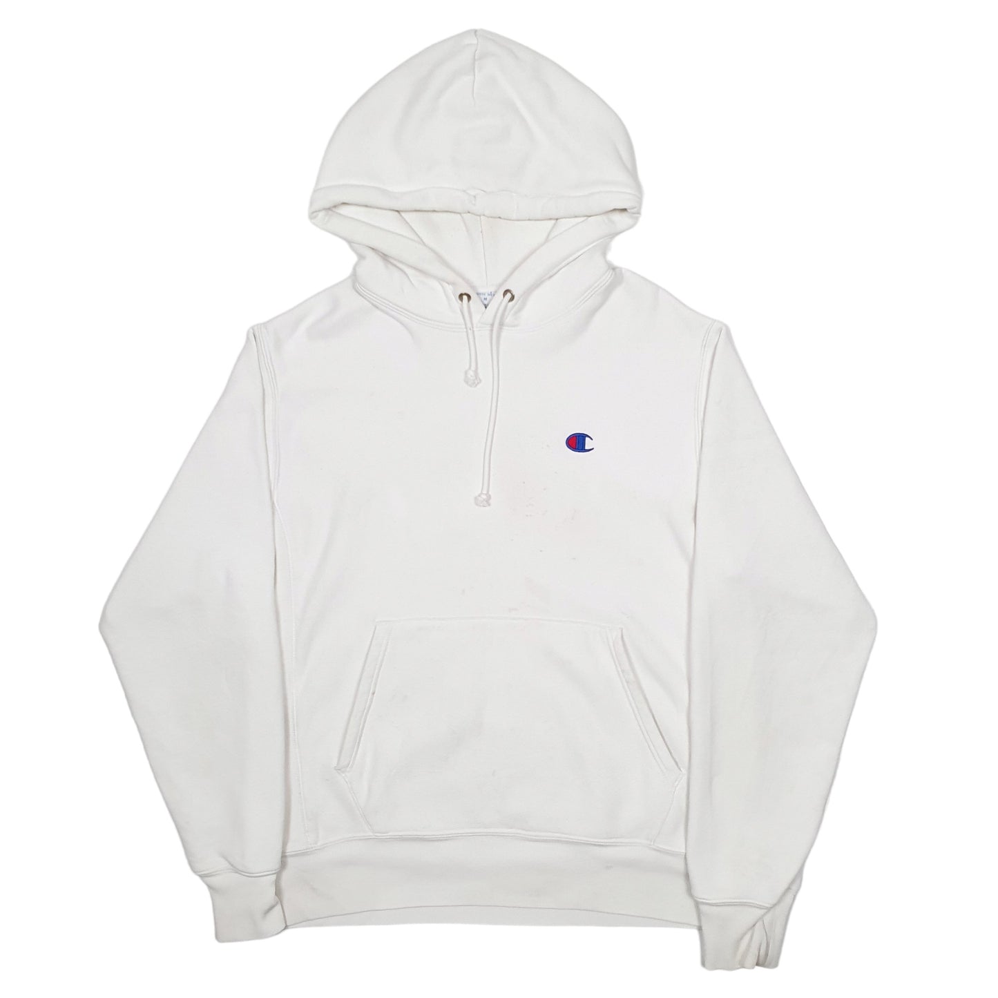 Mens White Champion Reverse Weave Hoodie Jumper