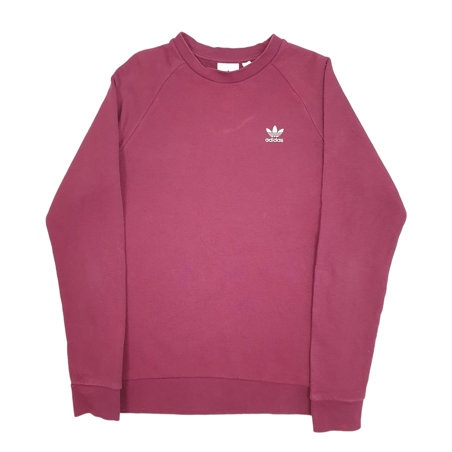 Mens Burgundy Adidas  Crewneck Jumper