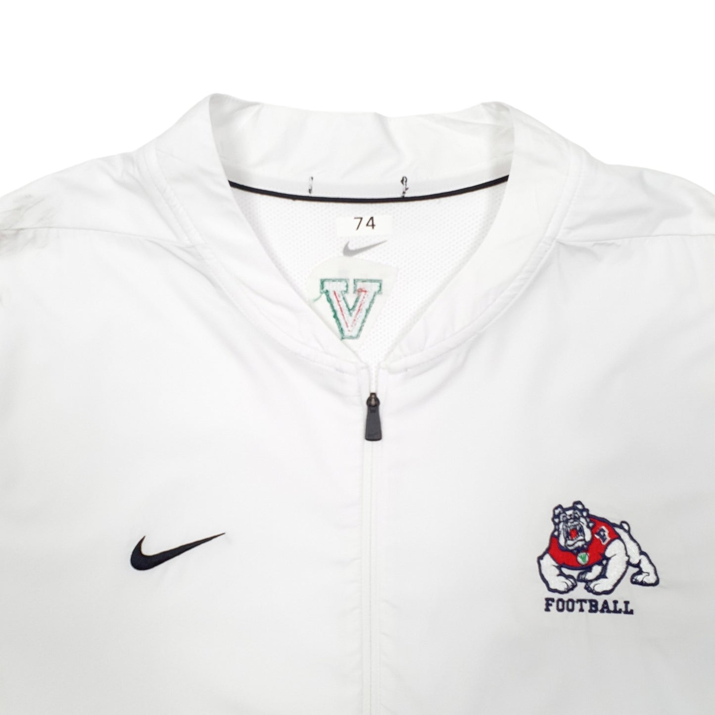 Mens White Nike Fresno State Bulldogs American Football Active Quarter Zip Jumper