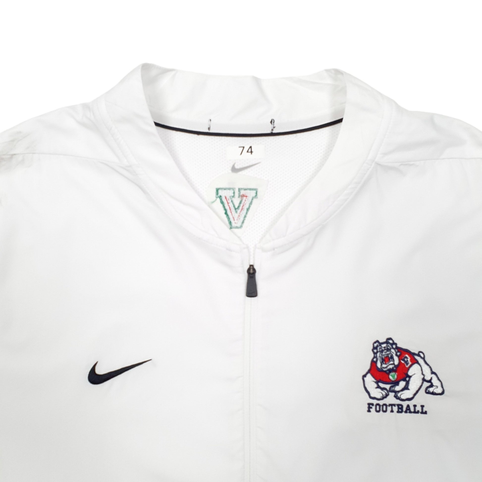 Mens White Nike Fresno State Bulldogs American Football Active Quarter Zip Jumper