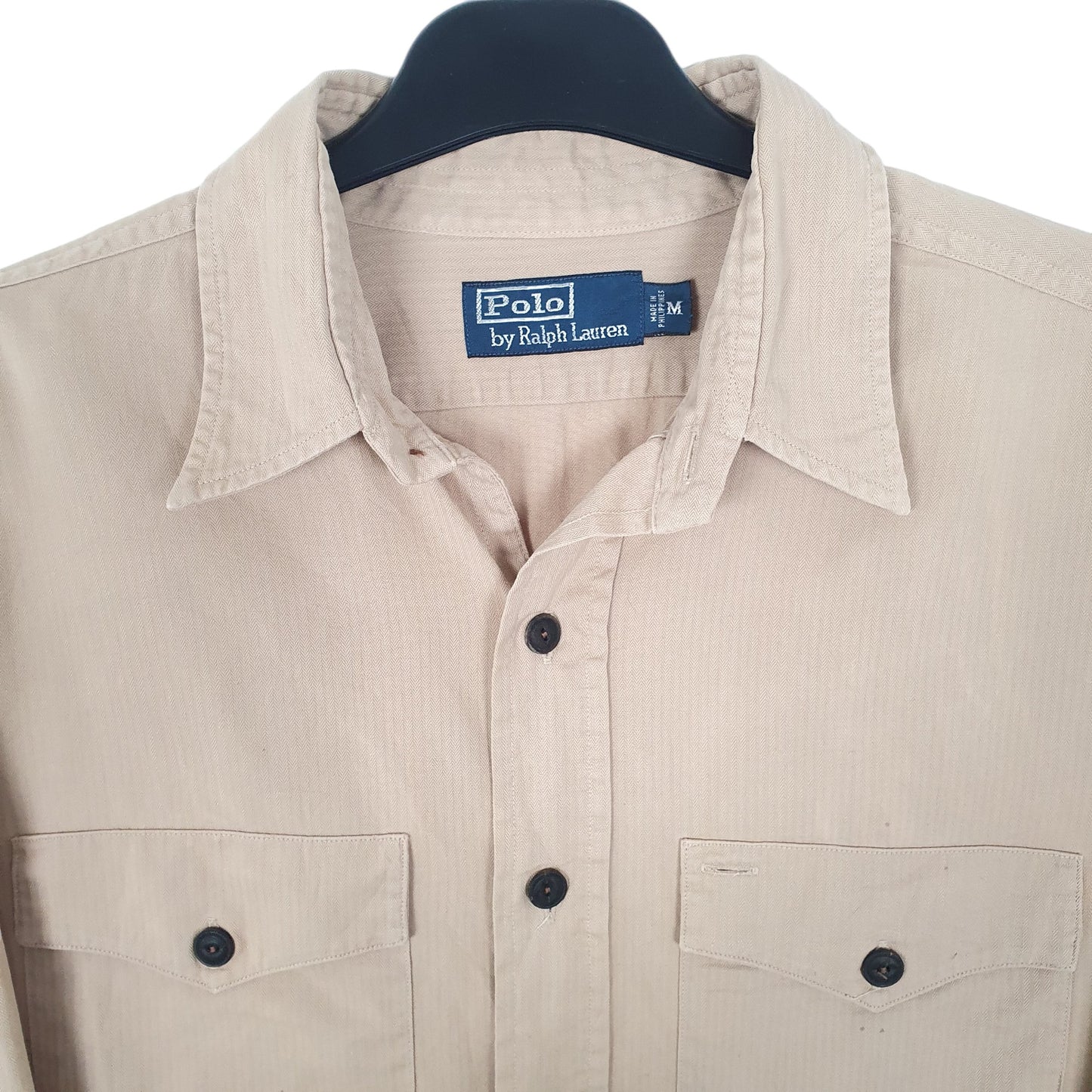 Ralph Lauren Herringbone Twill Long Sleeve Regular Fit Shirt Beige