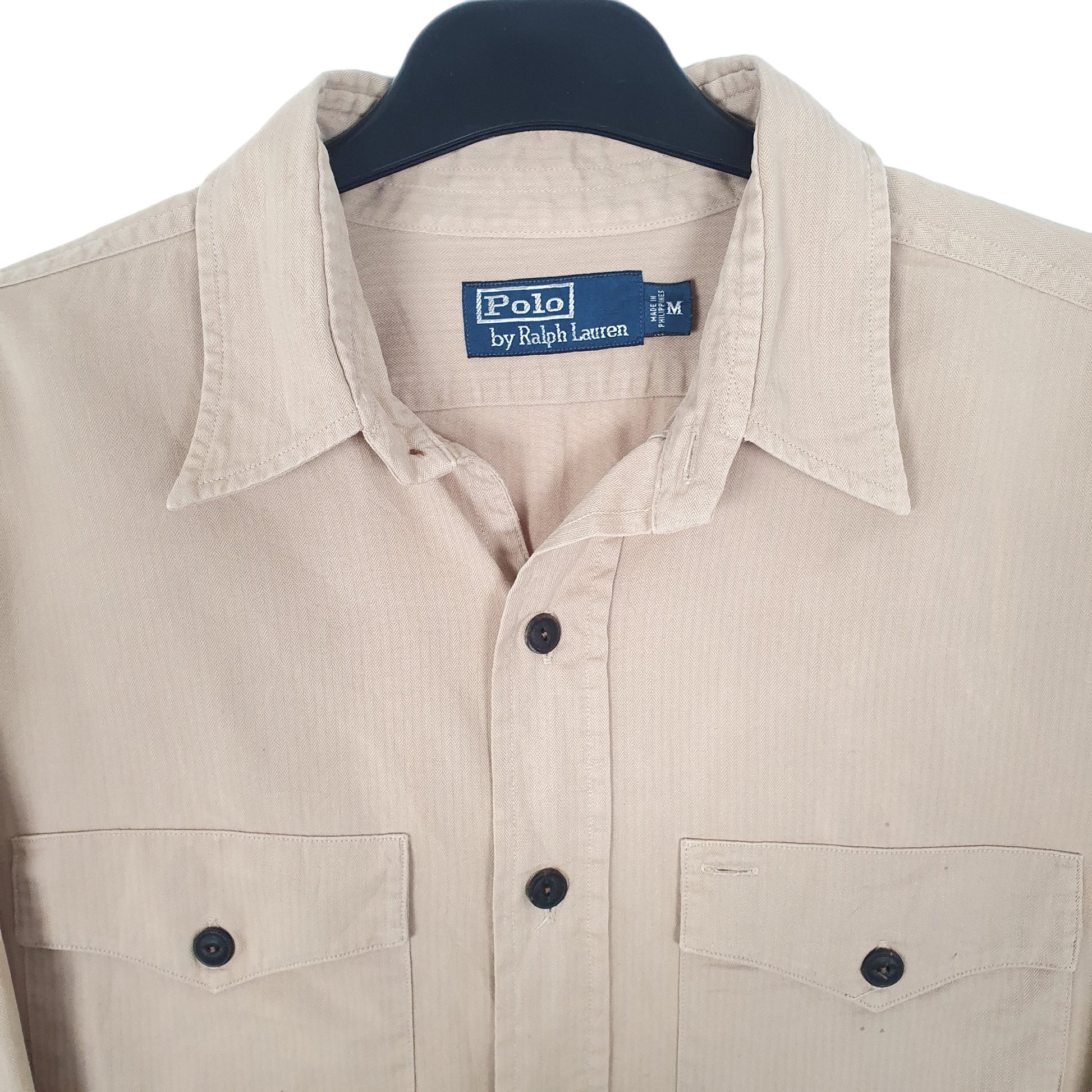 Ralph Lauren Herringbone Twill Long Sleeve Regular Fit Shirt Beige