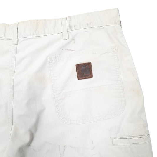 Mens Cream Carhartt Work Wear Carpenter Shorts