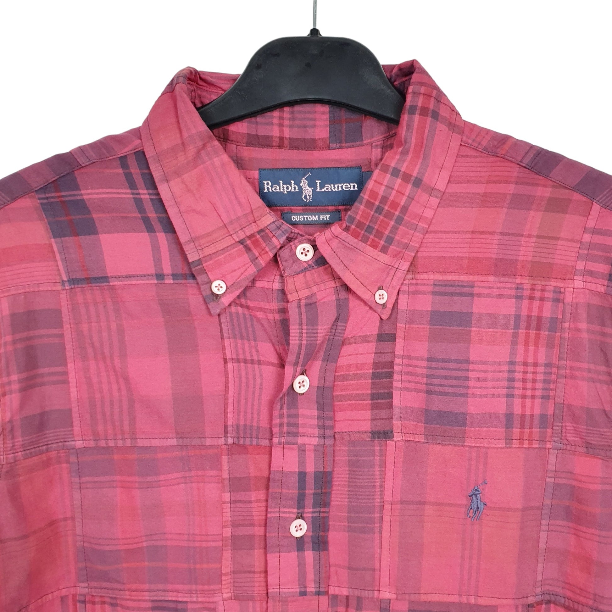 Ralph Lauren Short Sleeve Custom Fit Check Shirt Red