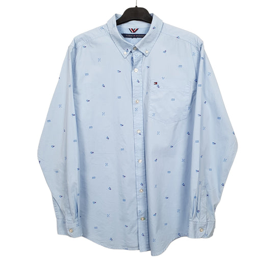 Tommy Hilfiger Flag pattern Long Sleeve Regular Fit Shirt Blue