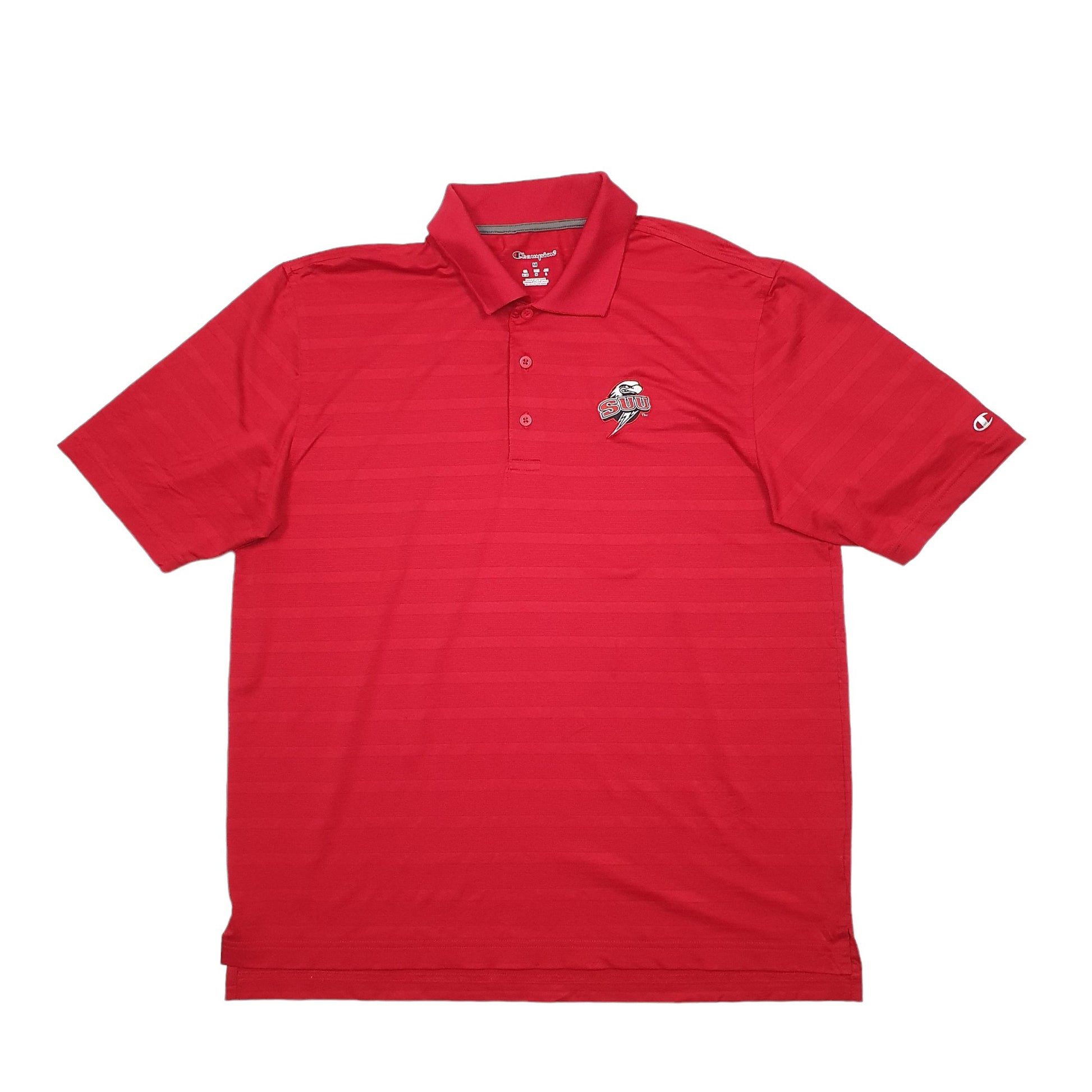 Champion SUU Short Sleeve Polyester Polo Shirt Red