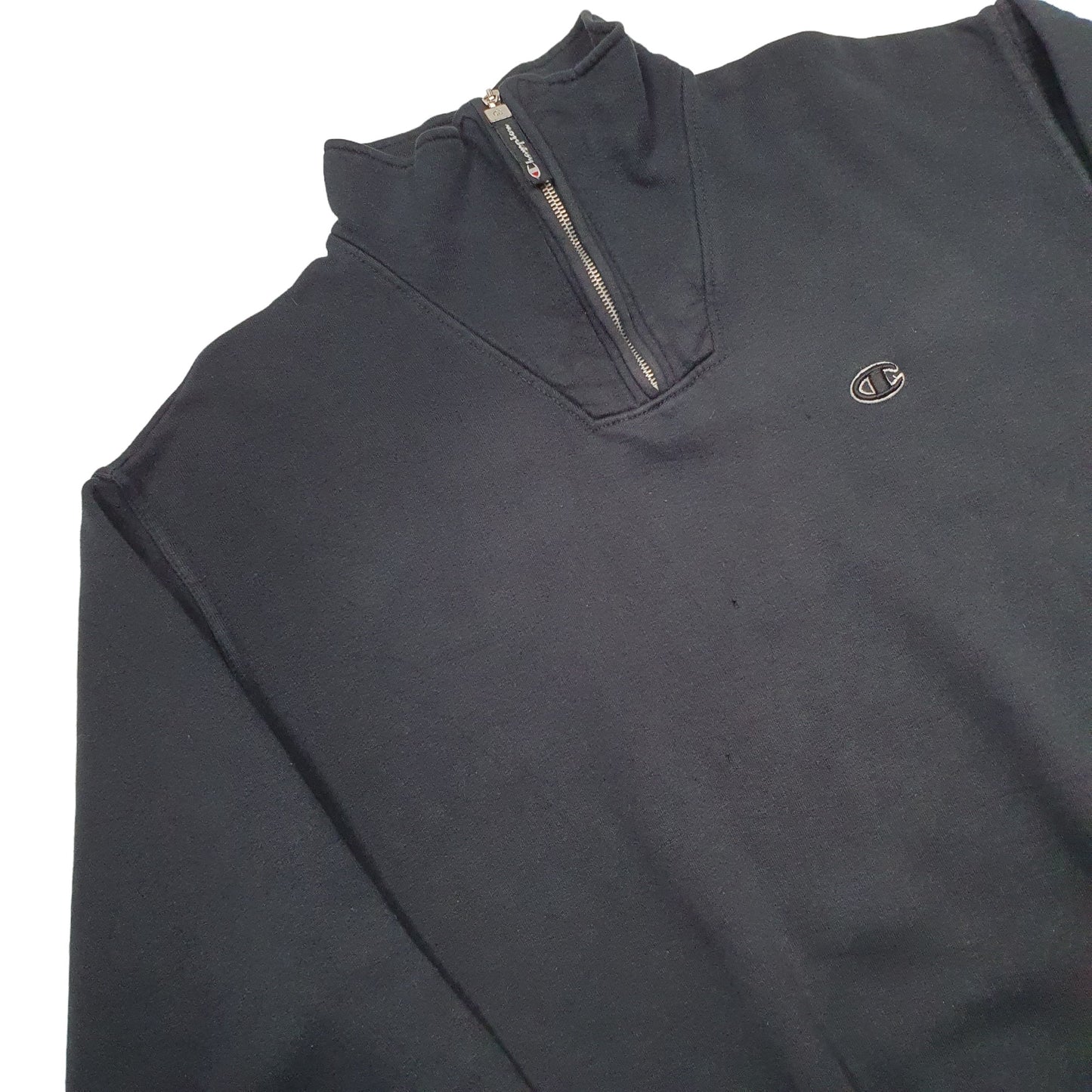 Mens Black Champion  Quarter Zip Jumper