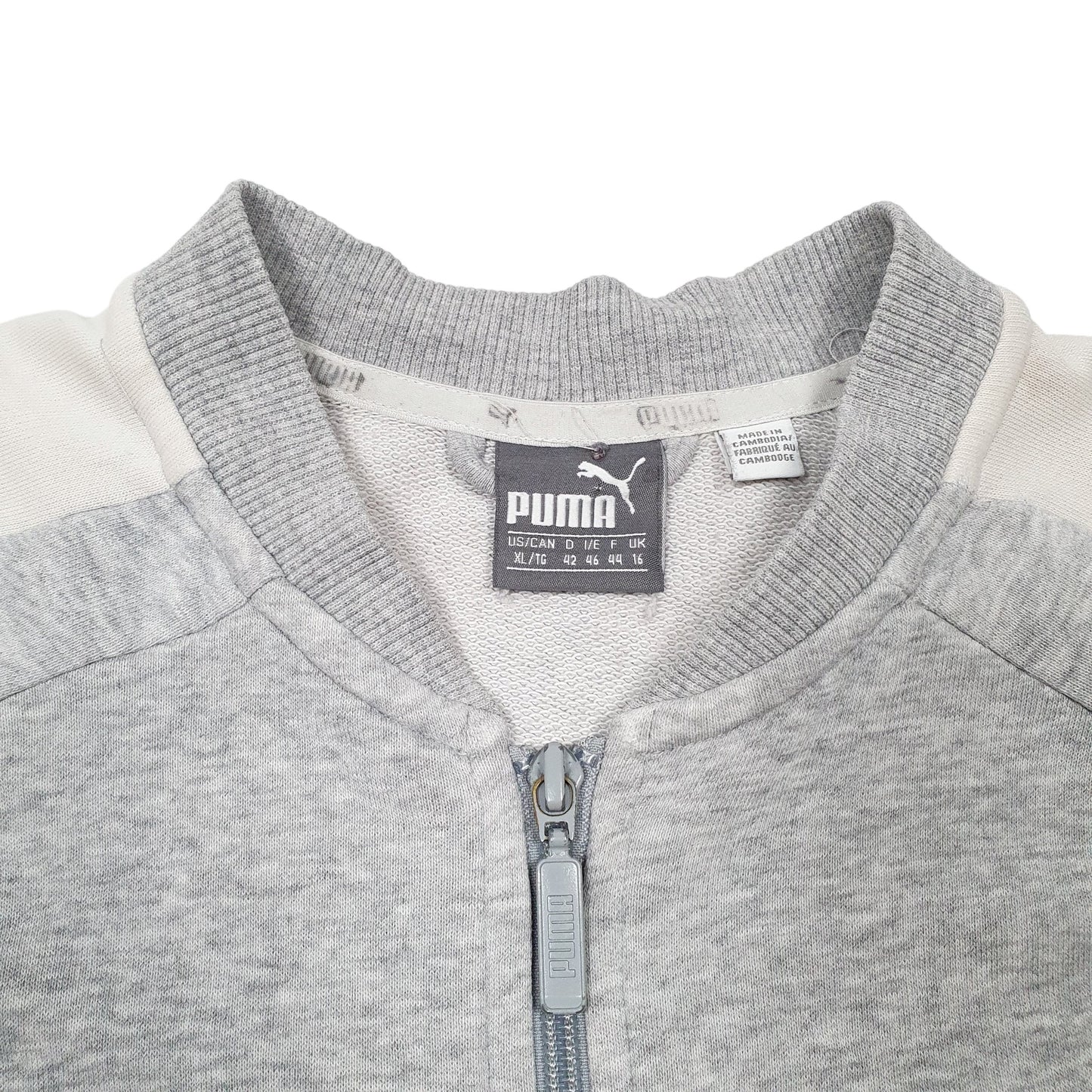 Mens Grey Puma Sweatshirt Full Zip Jumper