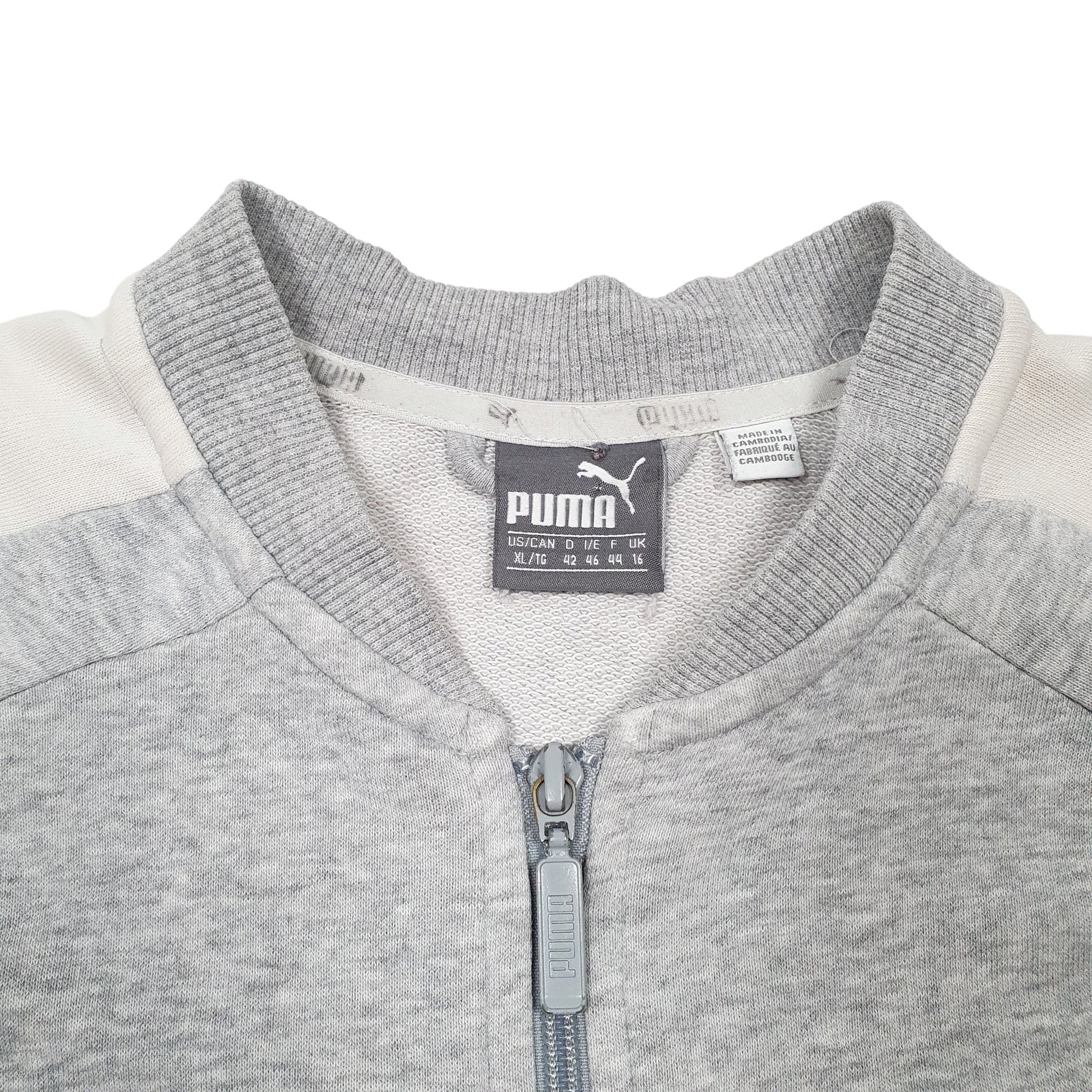 Mens Grey Puma Sweatshirt Full Zip Jumper
