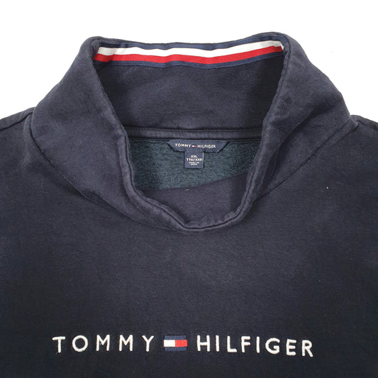 Womens Navy Tommy Hilfiger Roll Neck Turtle Crewneck Jumper