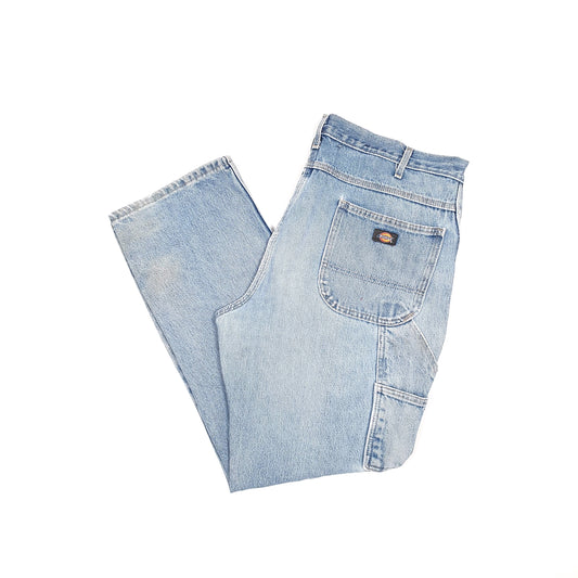 Dickies Casual Loose Fit Carpenter Repair Needed Jeans W38 L32 Blue