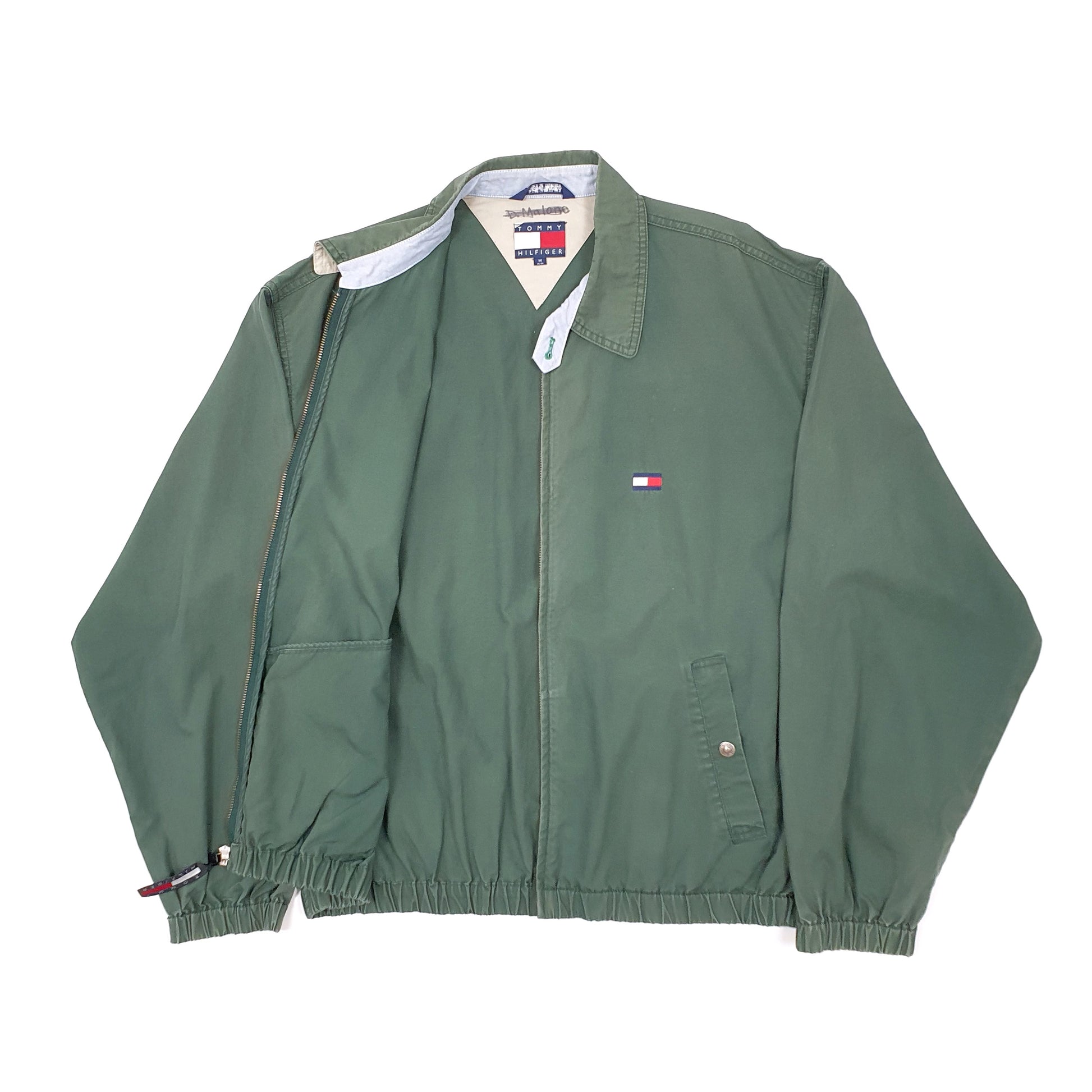 Mens Green Tommy Hilfiger Vintage Harrington Jacket Coat