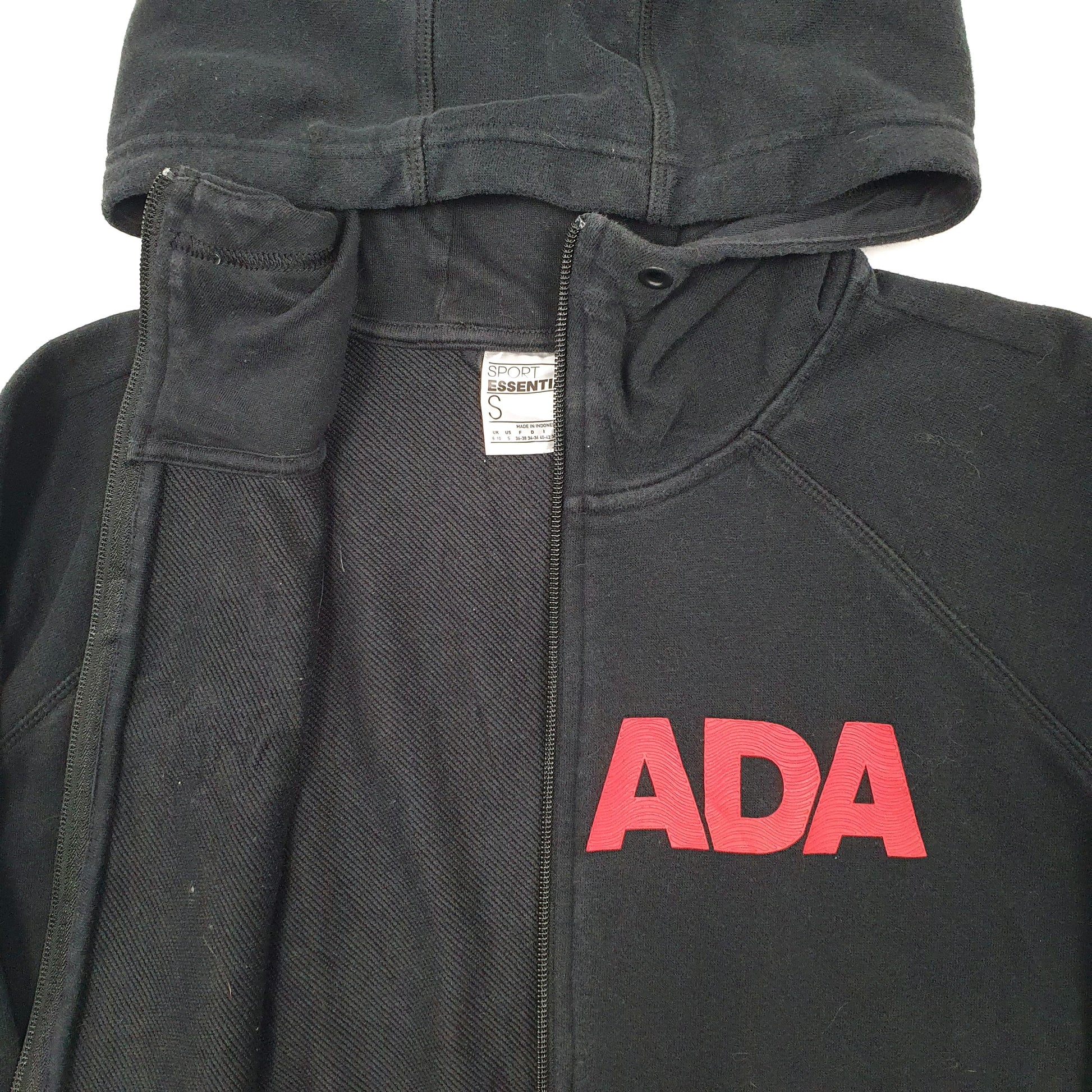 Womens Black Adidas Olympics Canada Hoodie Full Zip Jumper