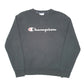 Mens Black Champion Spellout Crewneck Jumper