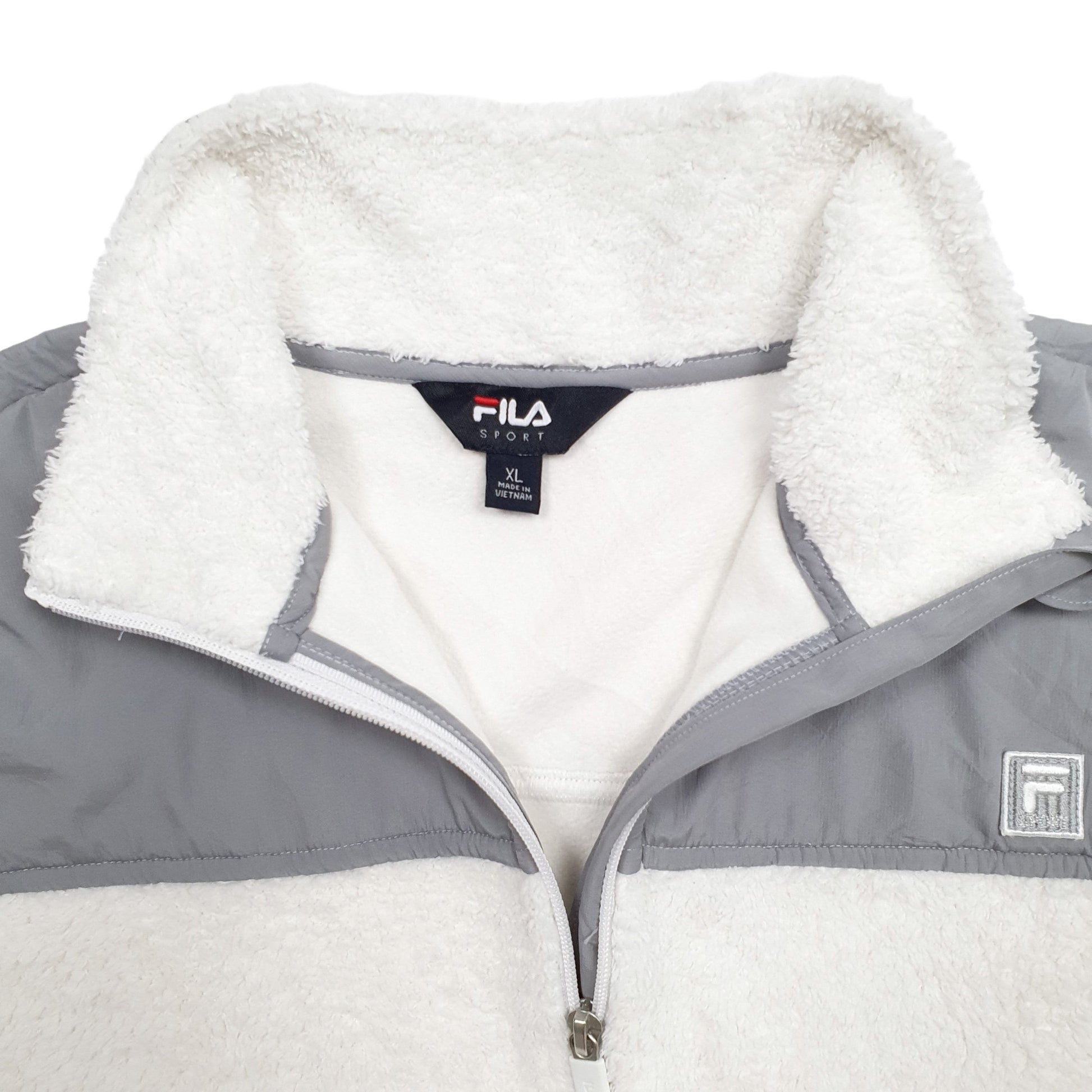 Mens Cream Fila  Full Zip Jumper