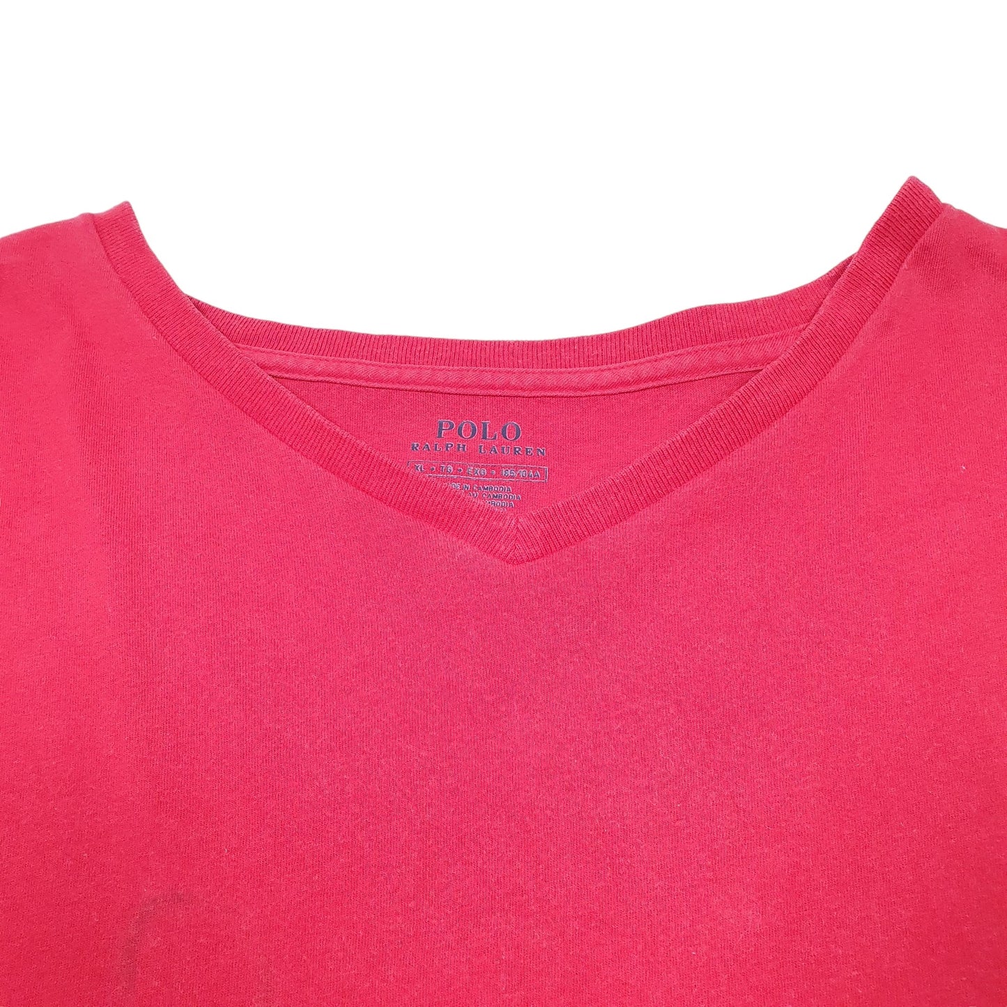 Mens Red Polo Ralph Lauren V Neck Polo Short Sleeve T Shirt