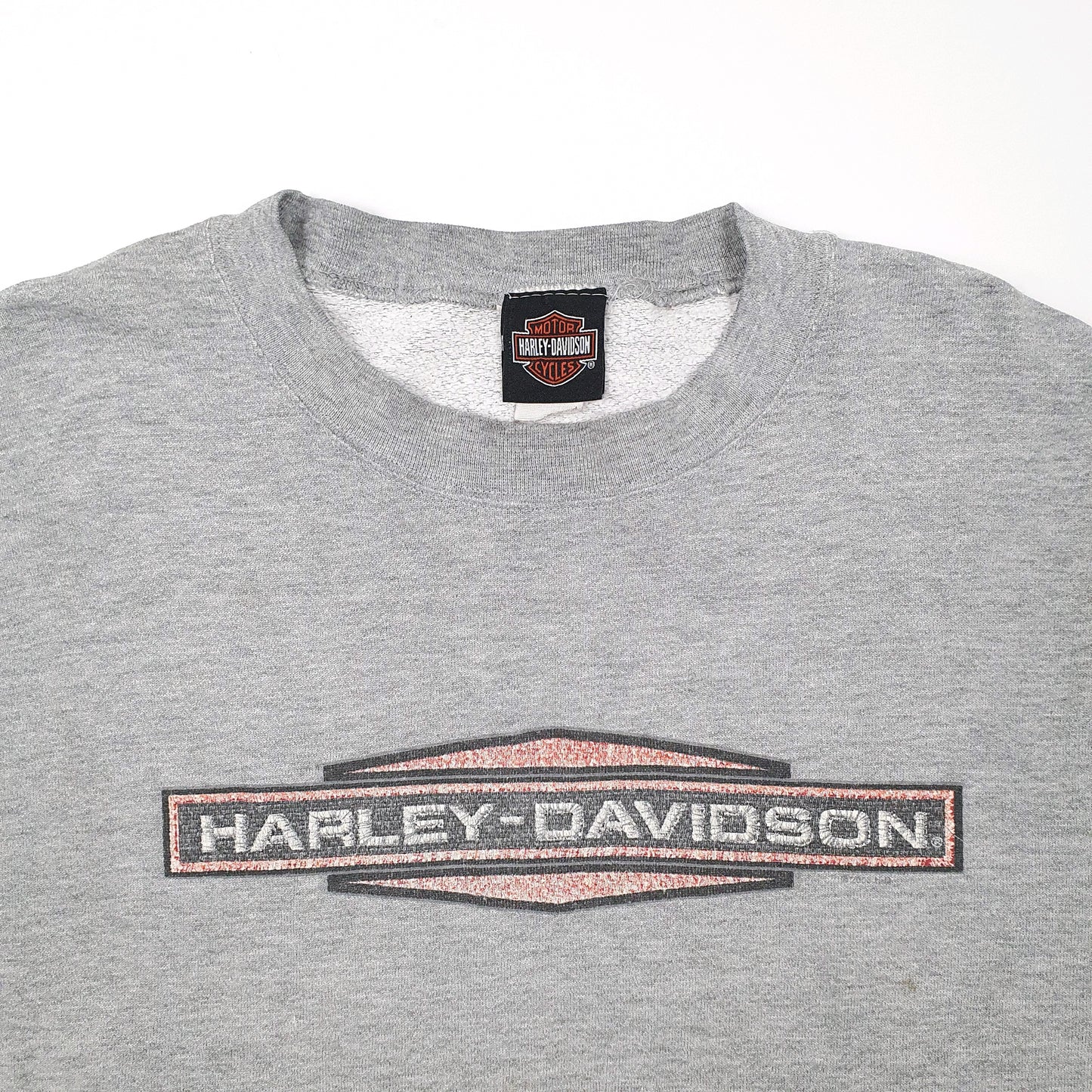 Mens Grey Harley Davidson Motorcycles Crewneck Jumper