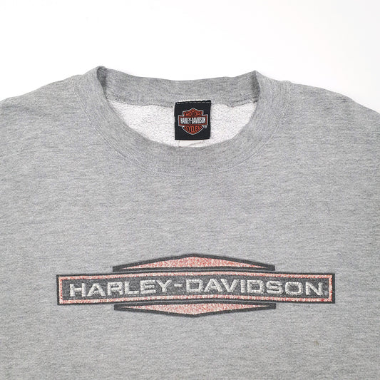 Mens Grey Harley Davidson Motorcycles Crewneck Jumper
