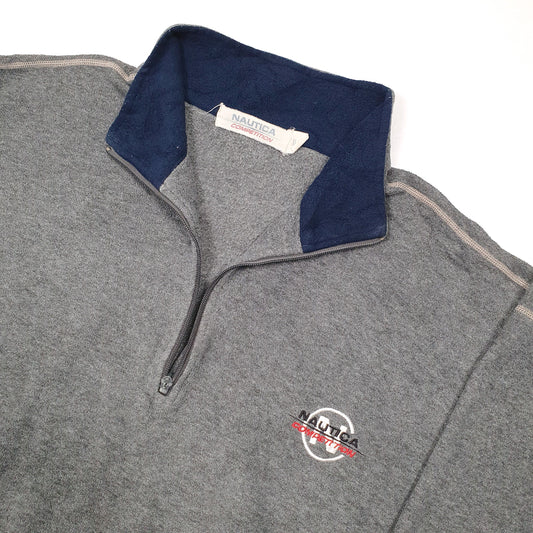 Nautica Competition Spellout Quarter Zip Fleece XL Grey