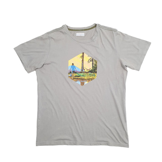 Mens Grey Columbia Sportswear  Short Sleeve T Shirt