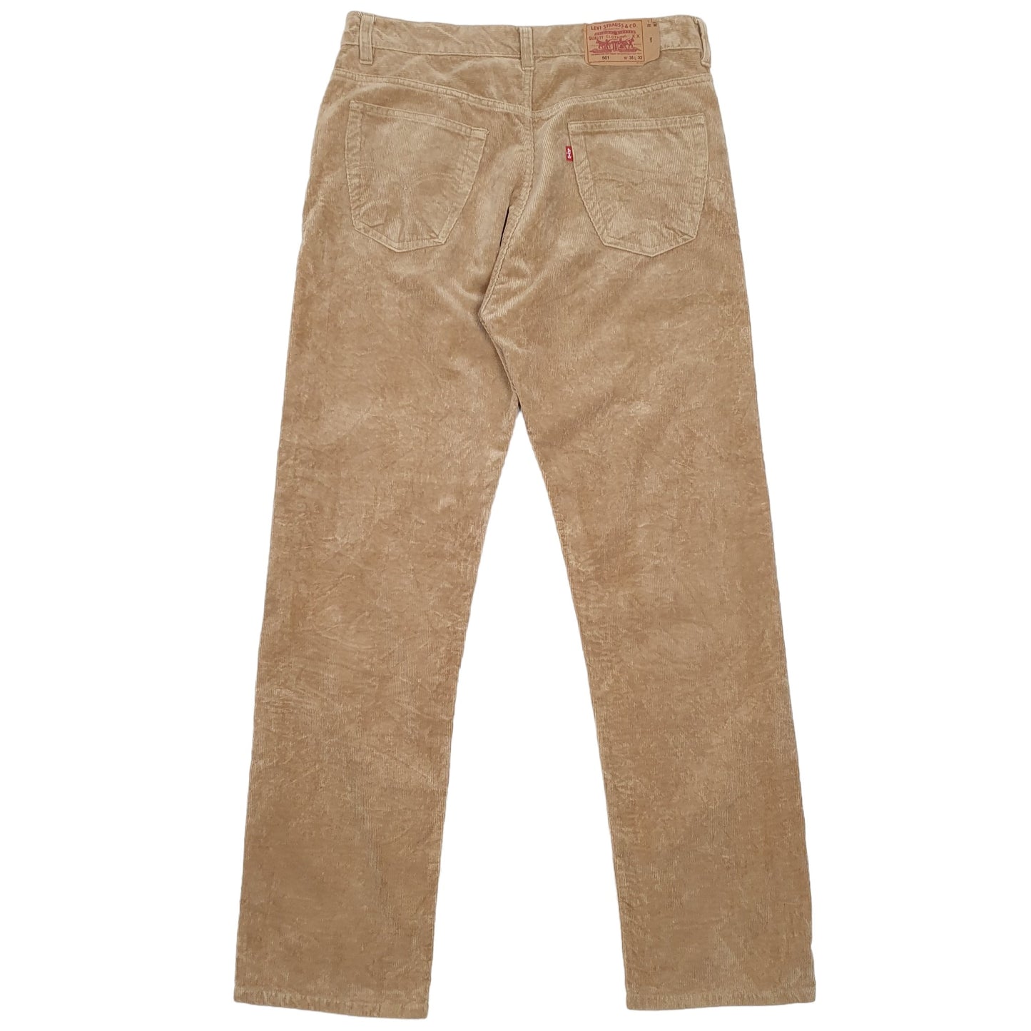 Mens Beige Levis 501 Corduroy Trousers