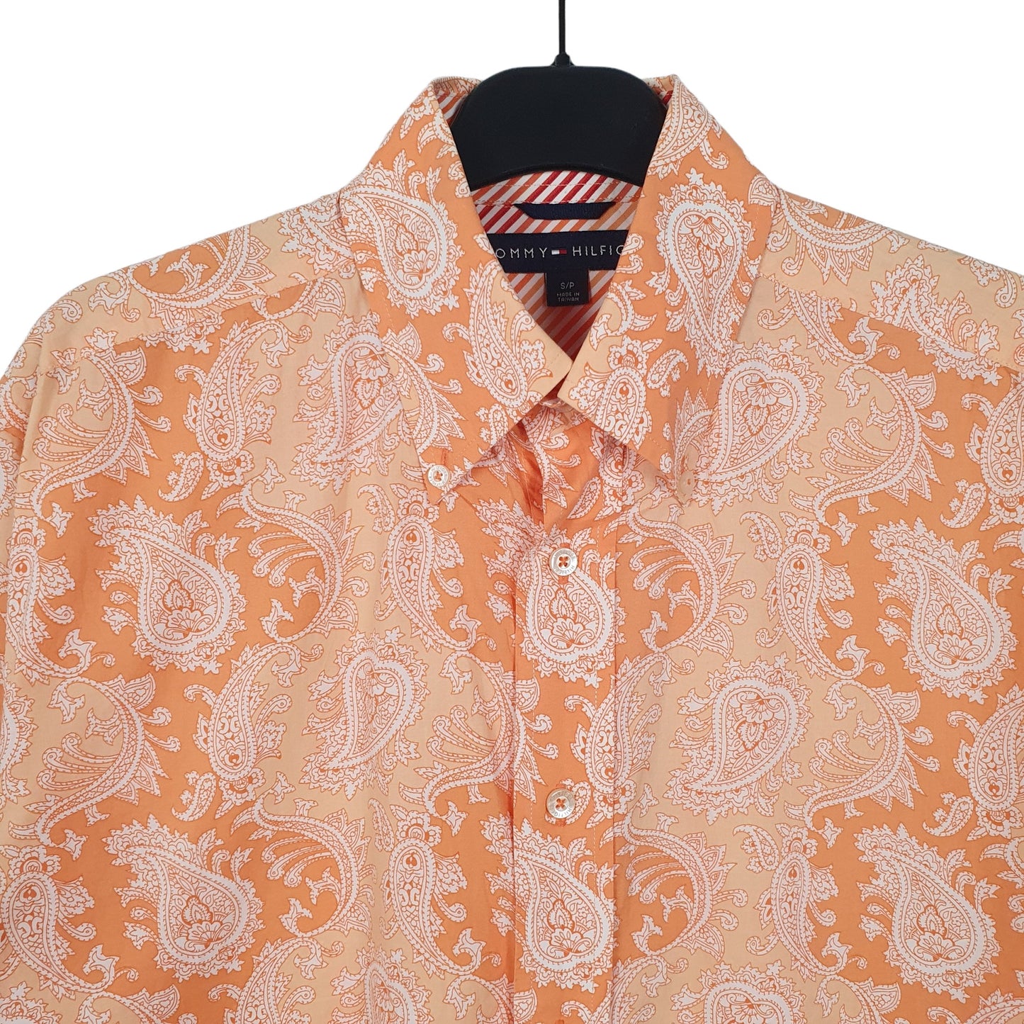 Tommy Hilfiger Paisley Short Sleeve Regular Fit Shirt Orange