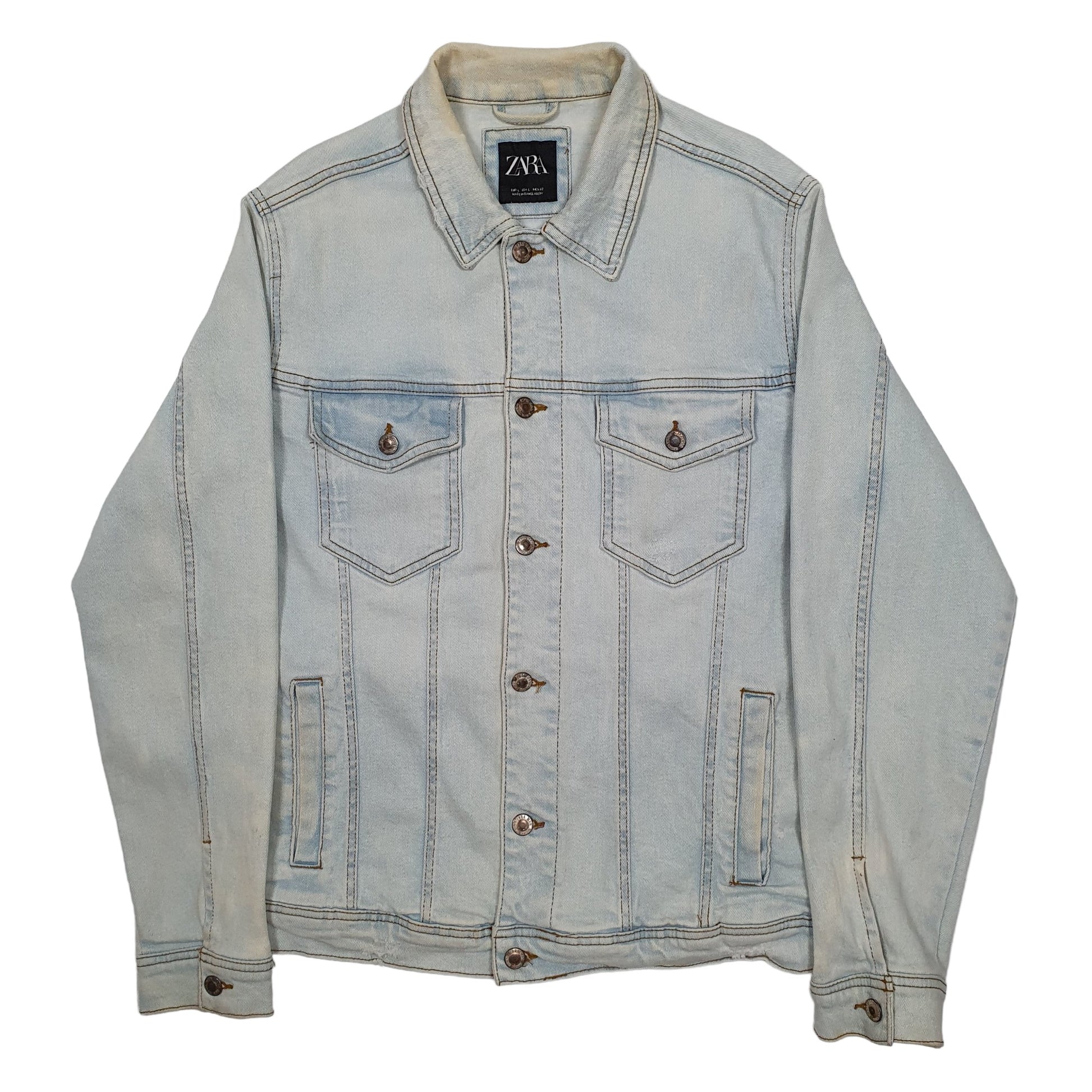 Mens Blue Zara  Denim Jacket Coat