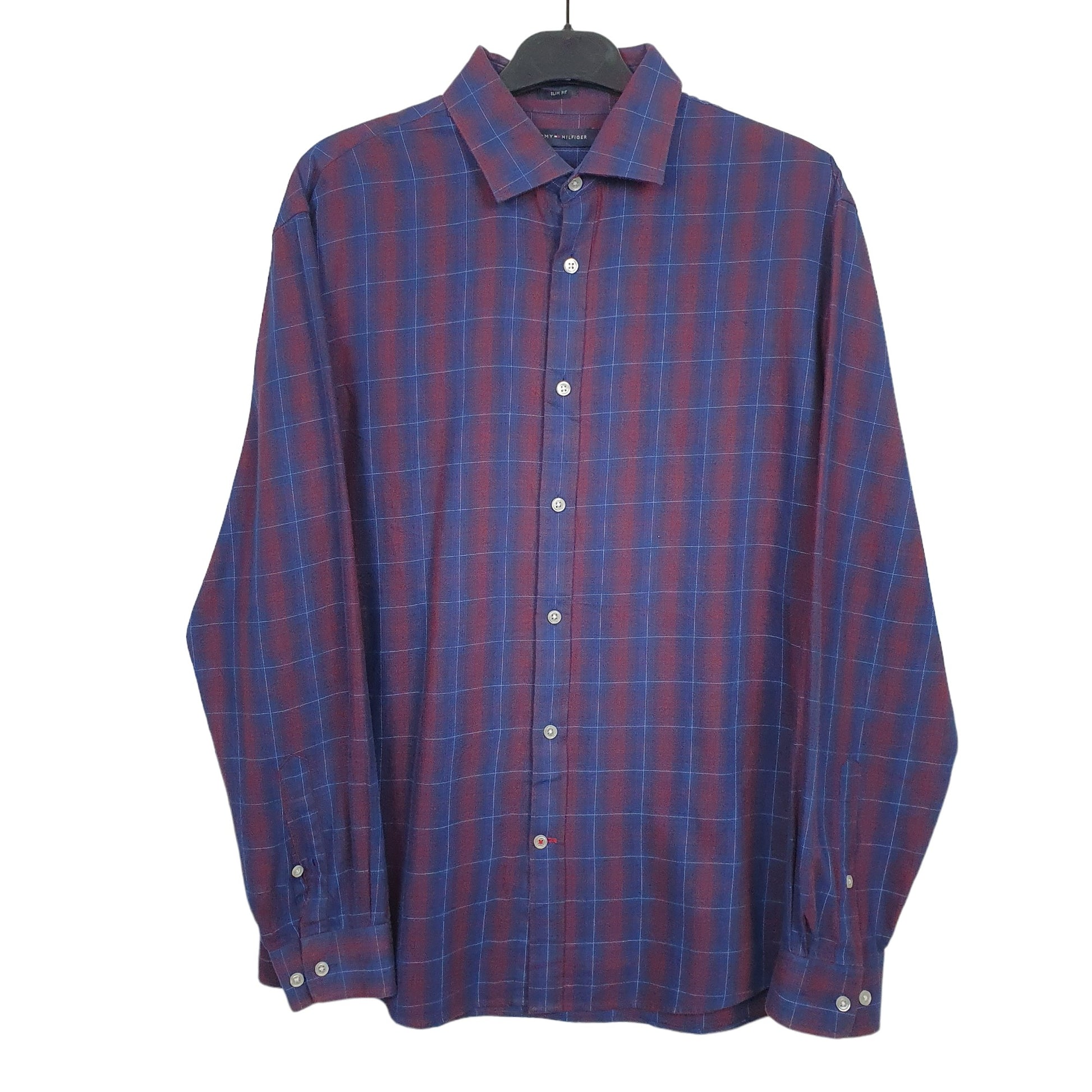 Tommy Hilfiger Long Sleeve Regular Fit Check Shirt Blue