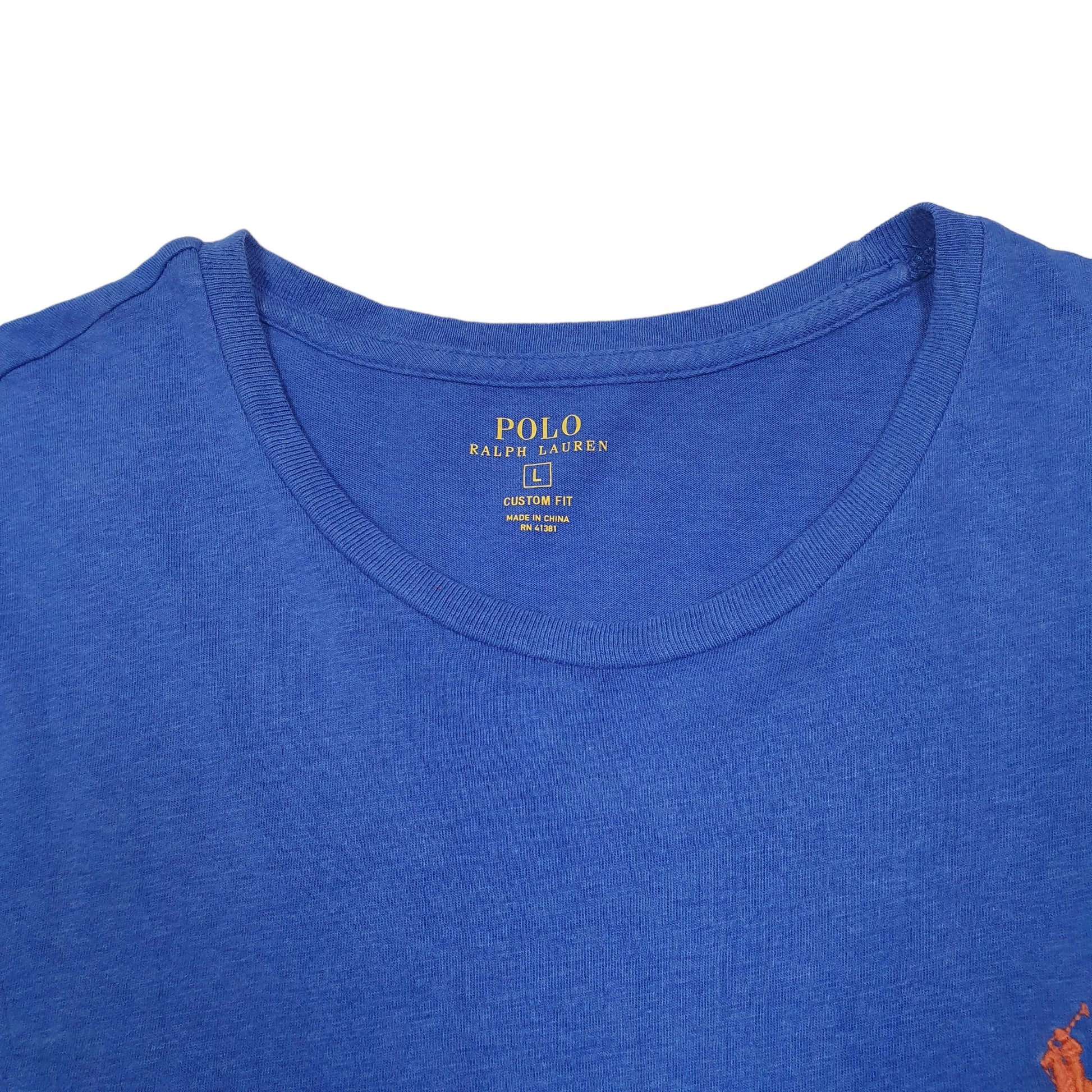 Mens Blue Ralph Lauren Custom Fit Short Sleeve T Shirt