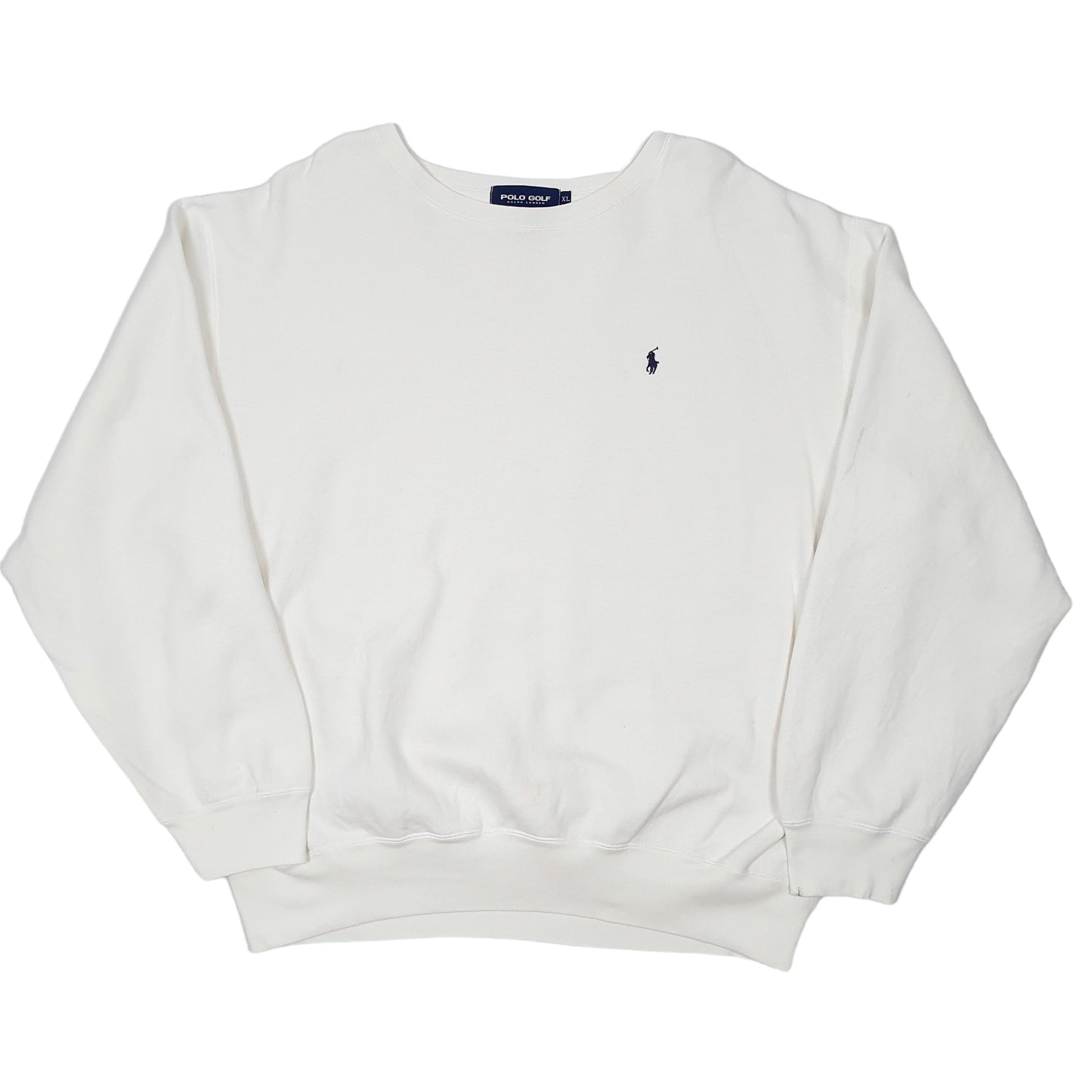 Mens White Ralph Lauren Polo Golf Crewneck Jumper