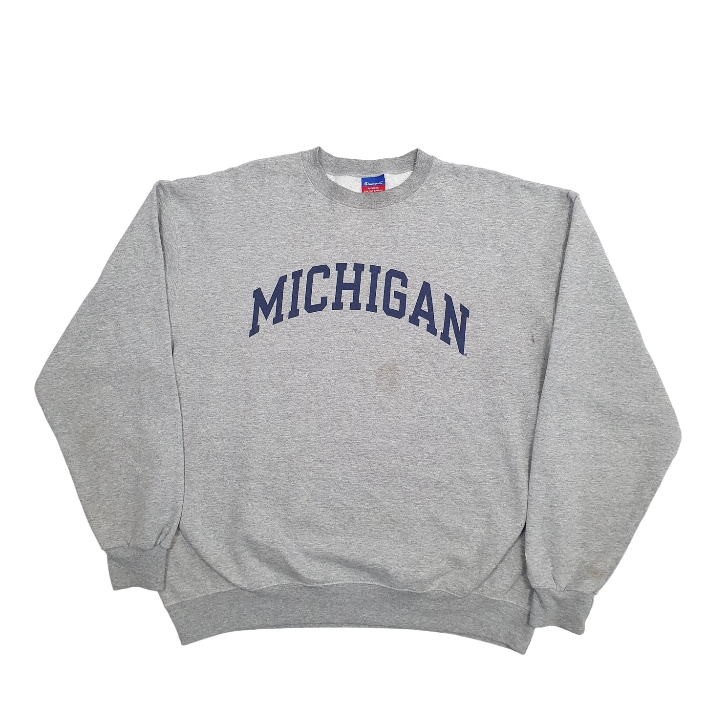 Mens Grey Champion Michigan USA College Crewneck Jumper