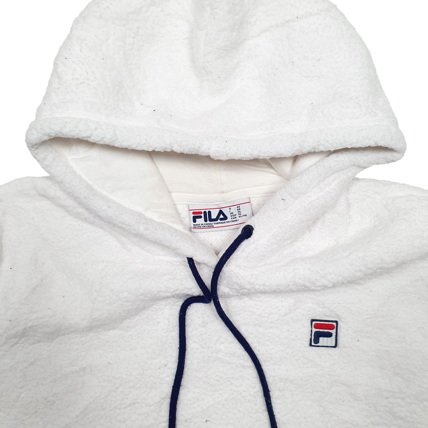 Womens White Fila  Hoodie Jumper