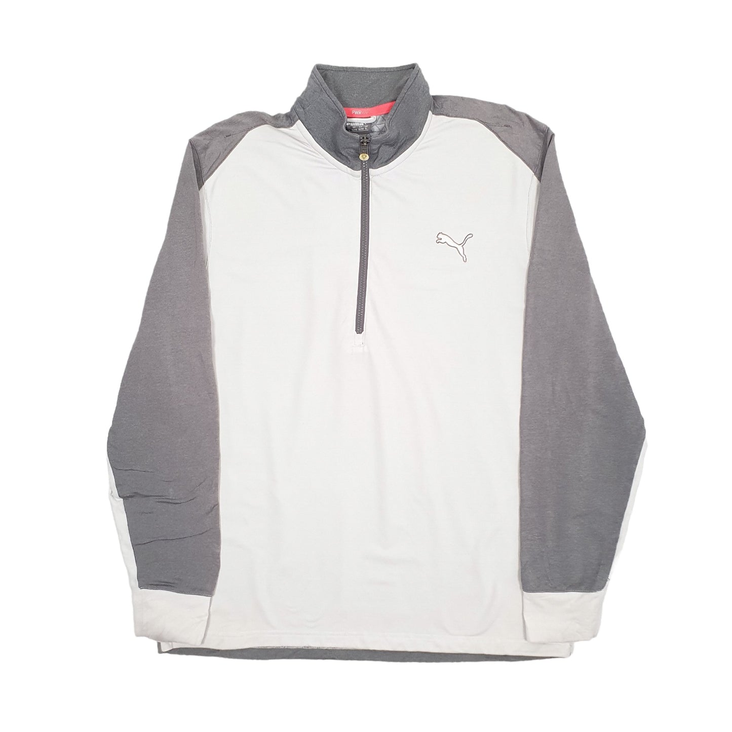 Mens Grey Puma Golf Quarter Zip Jumper