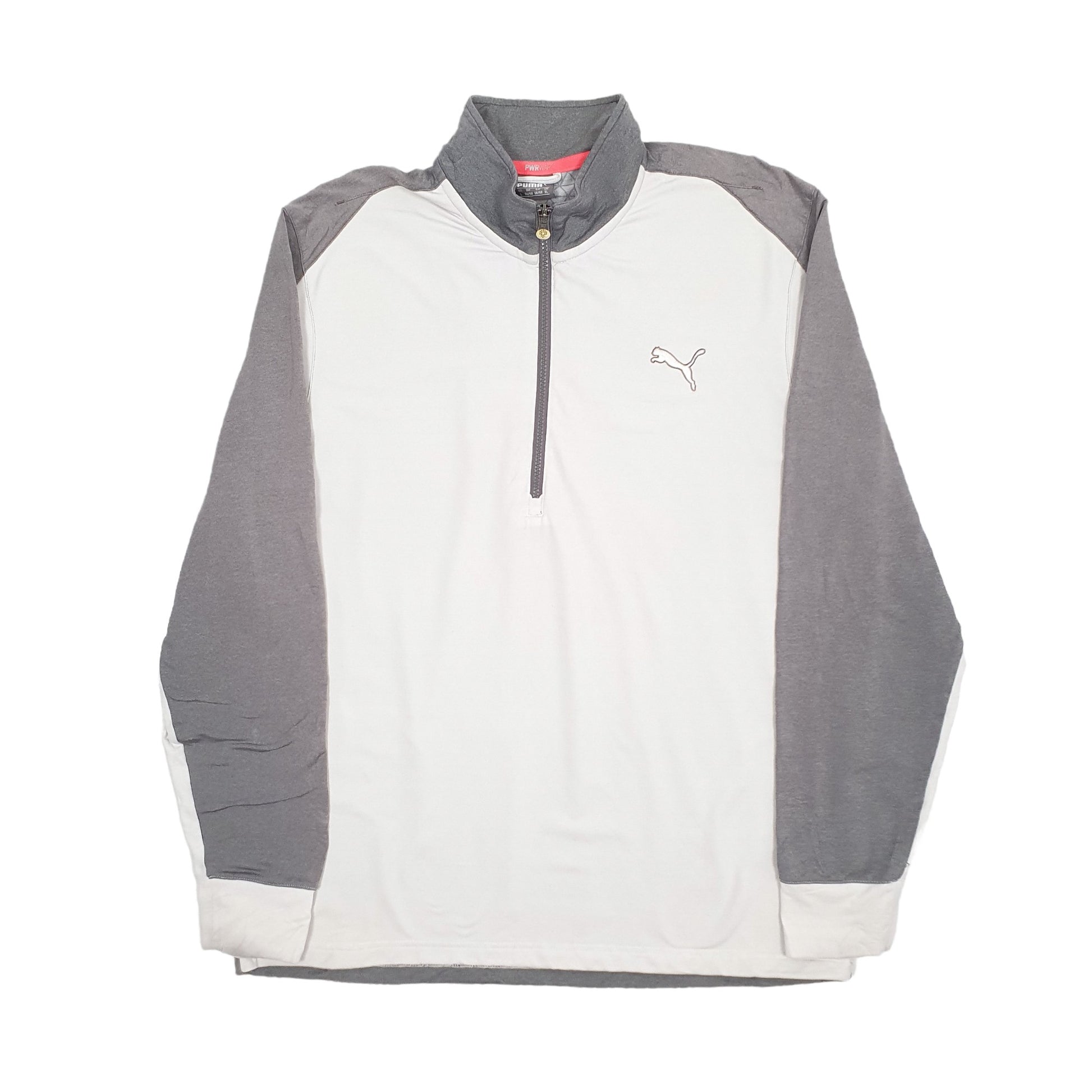 Mens Grey Puma Golf Quarter Zip Jumper