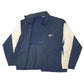 Mens Navy Reebok Vintage Shell Track Spellout Windbreaker Coat