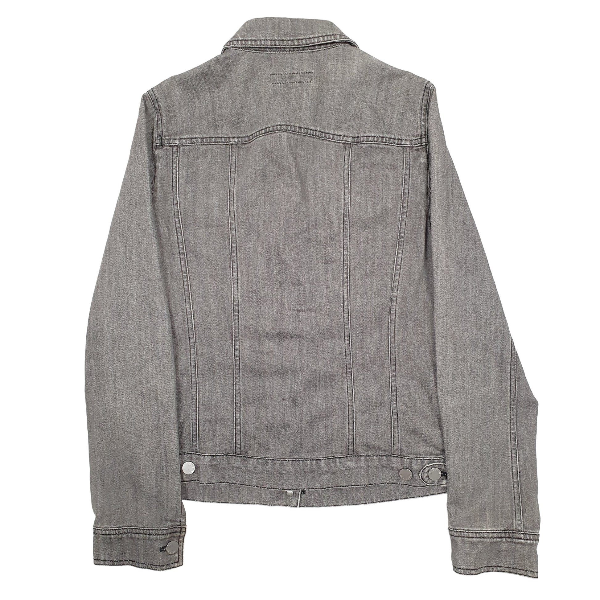 Womens Grey Simple Life  Denim Jacket Coat